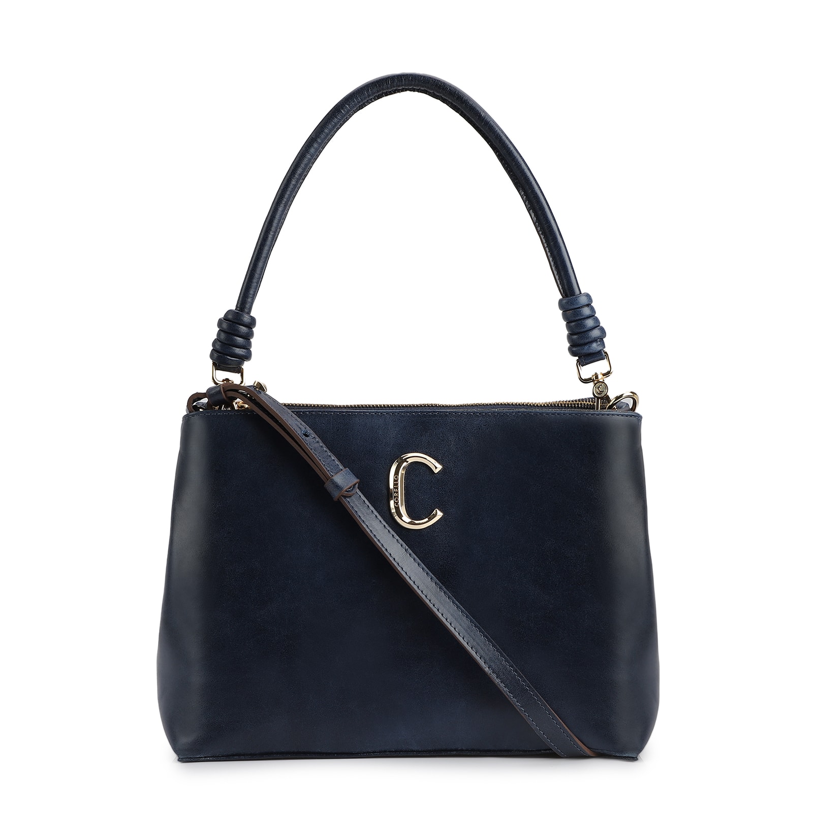 Bolsa De Ombro Couro Azul