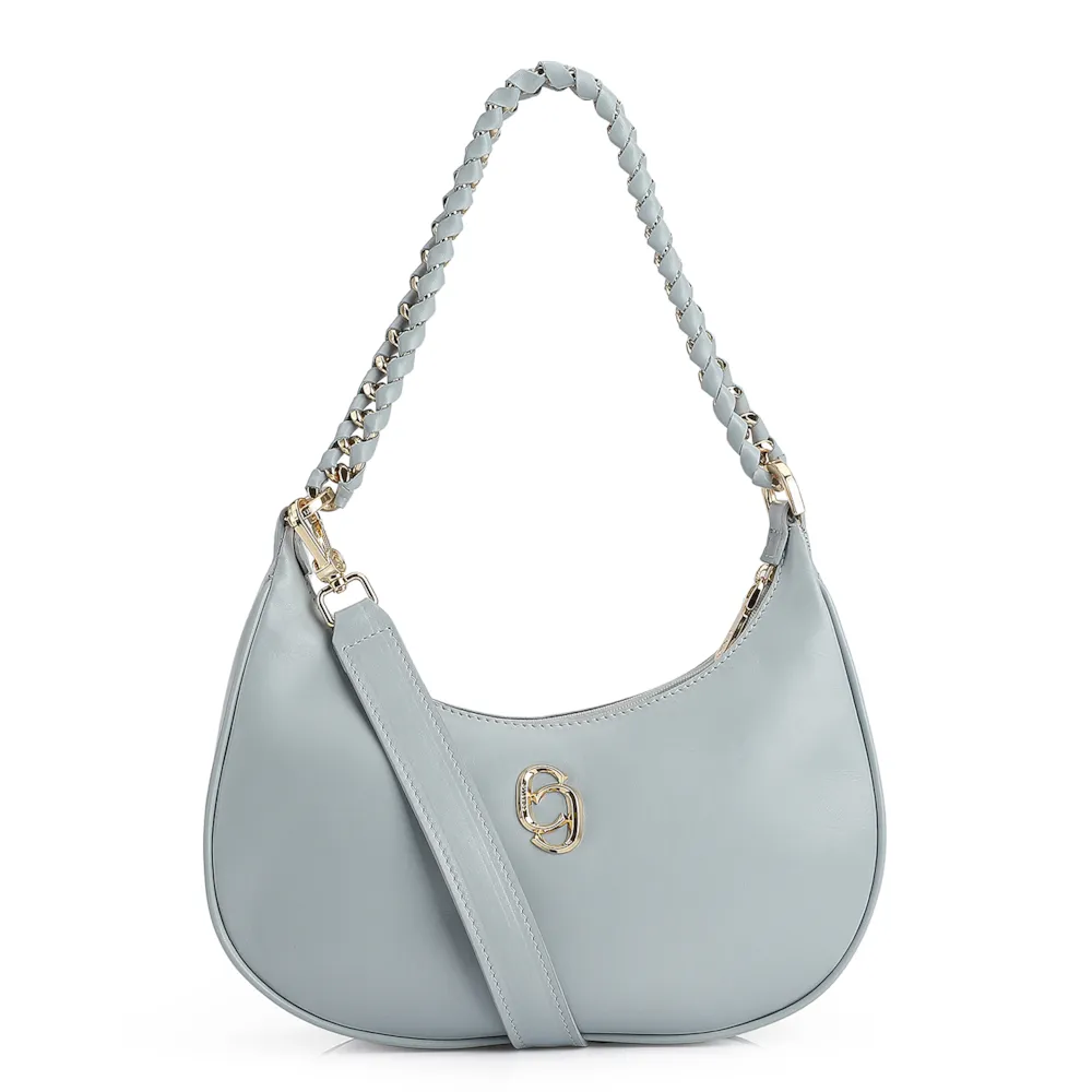 Bolsa De Ombro Couro Azul