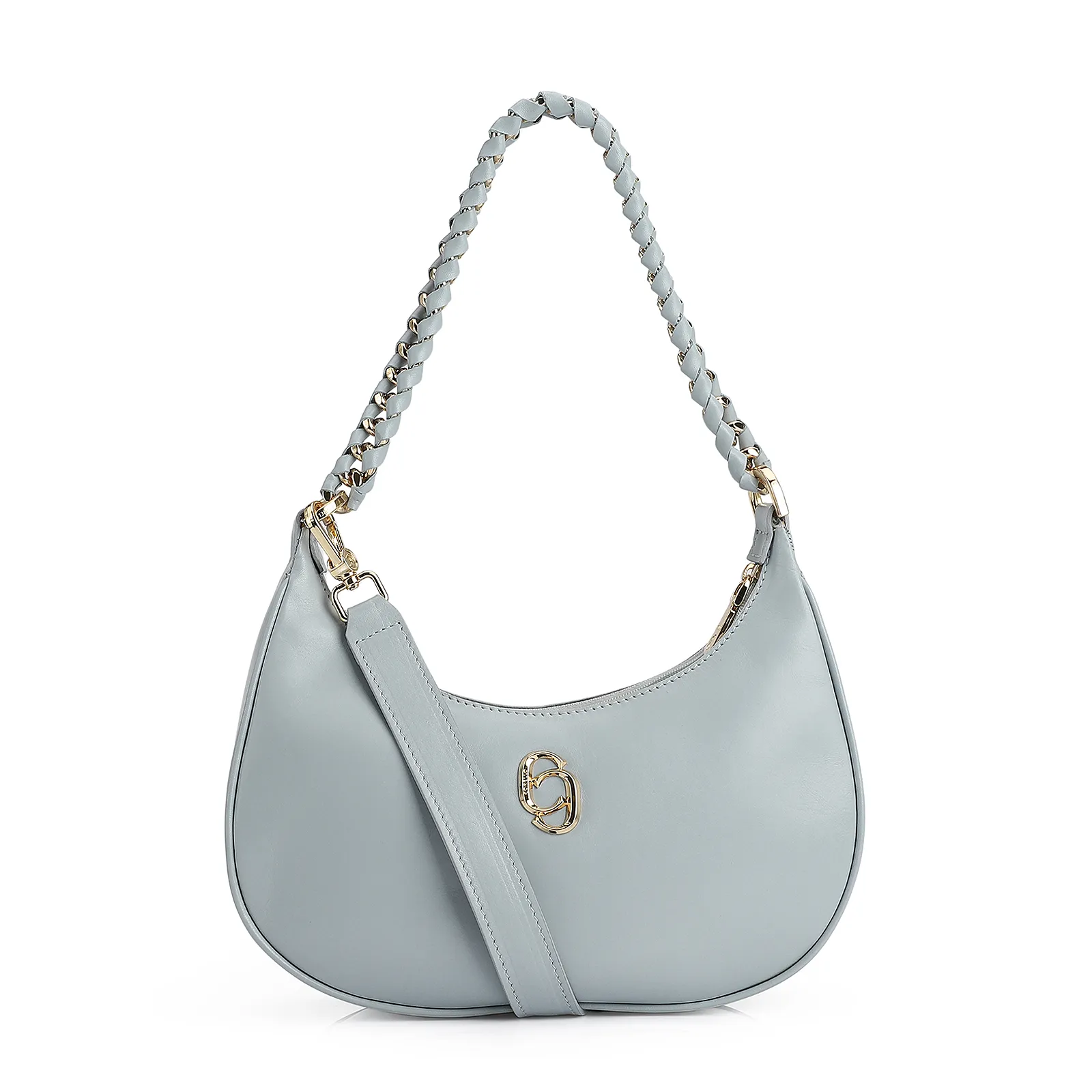 Bolsa De Ombro Couro Azul