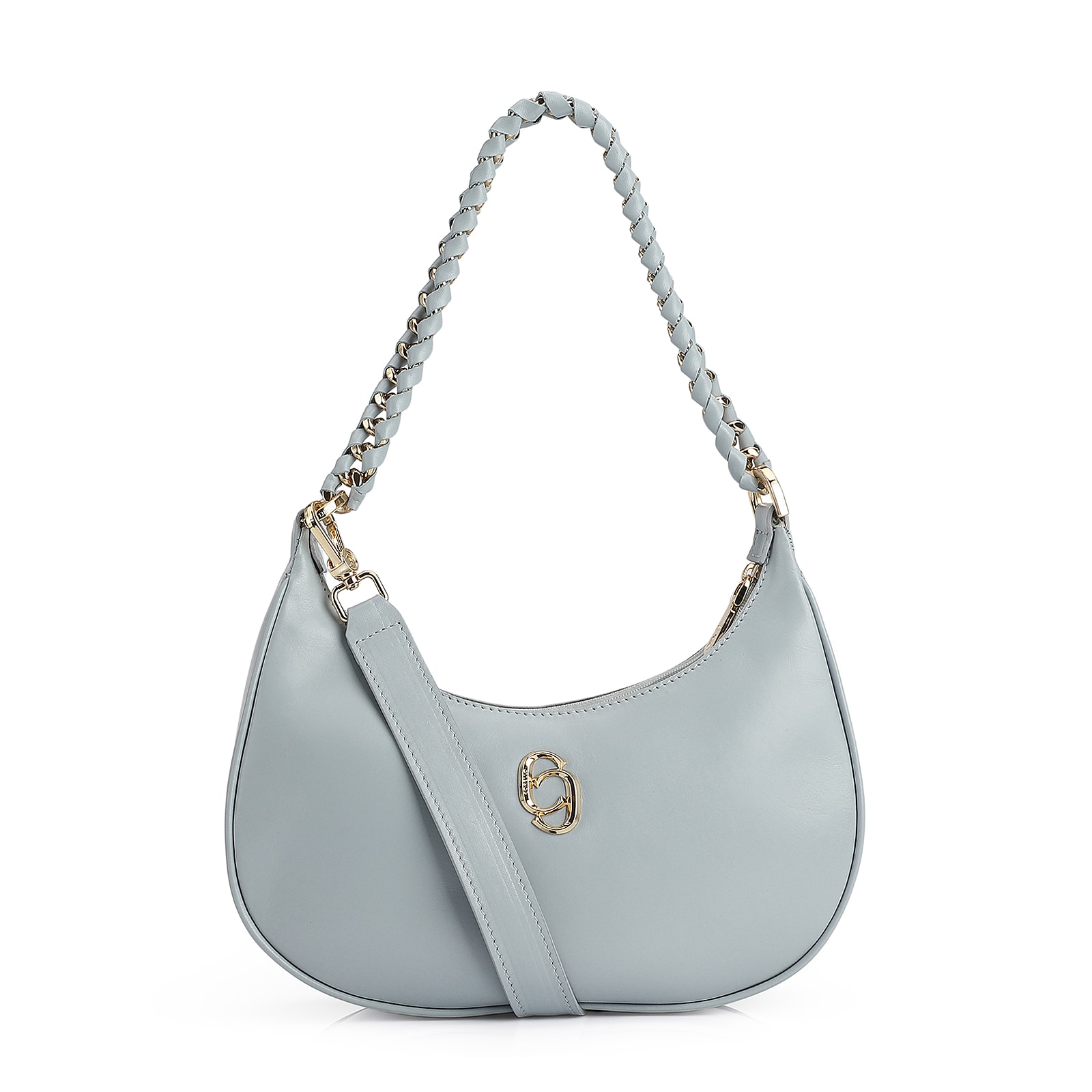 Bolsa De Ombro Couro Azul