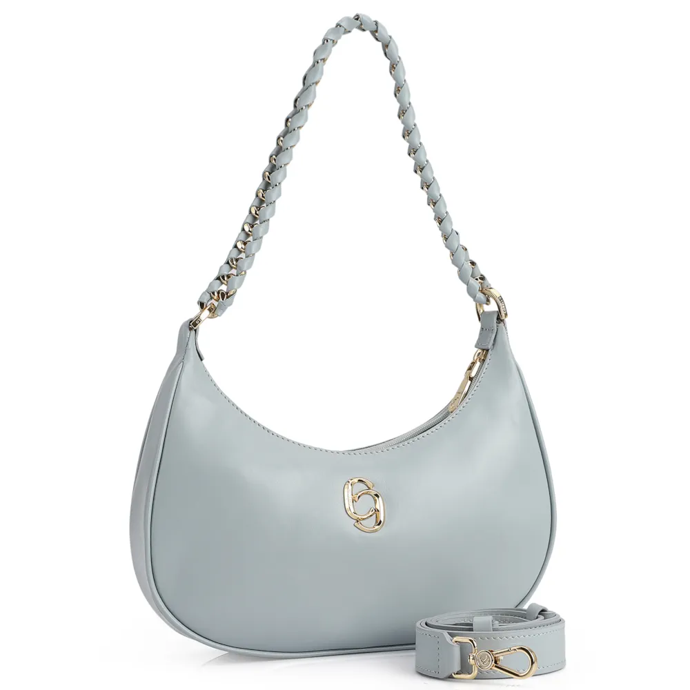 Bolsa De Ombro Couro Azul - imagem 2