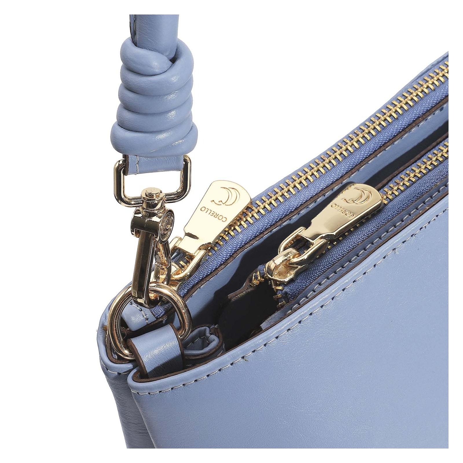 Bolsa De Ombro Couro Azul