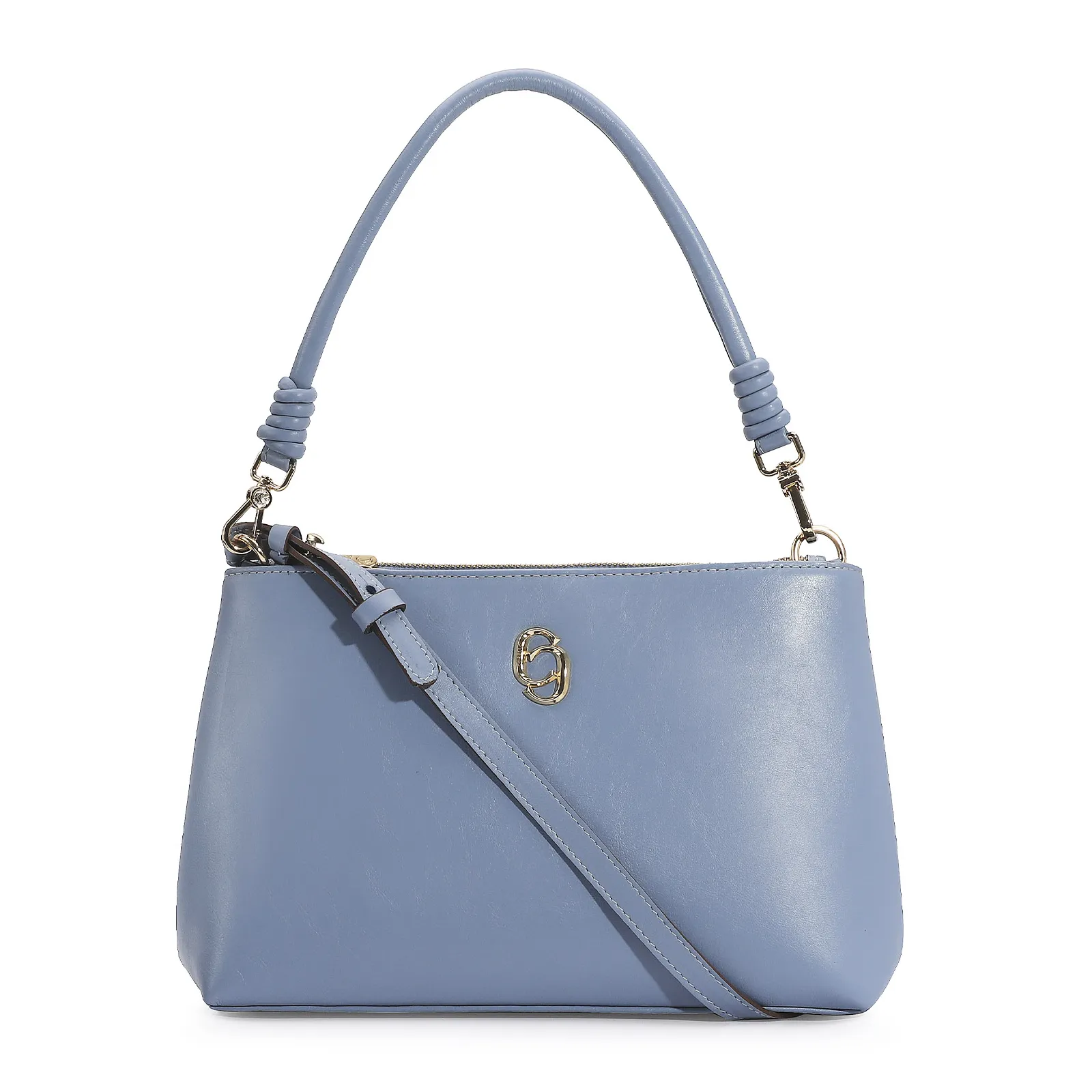 Bolsa De Ombro Couro Azul
