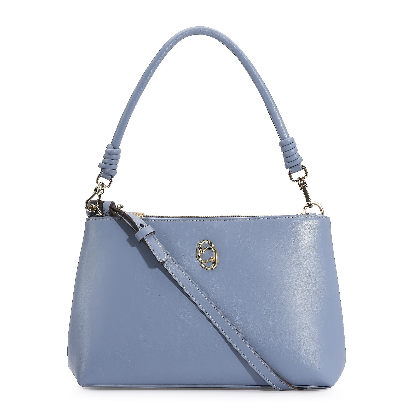 Bolsa De Ombro Couro Azul
