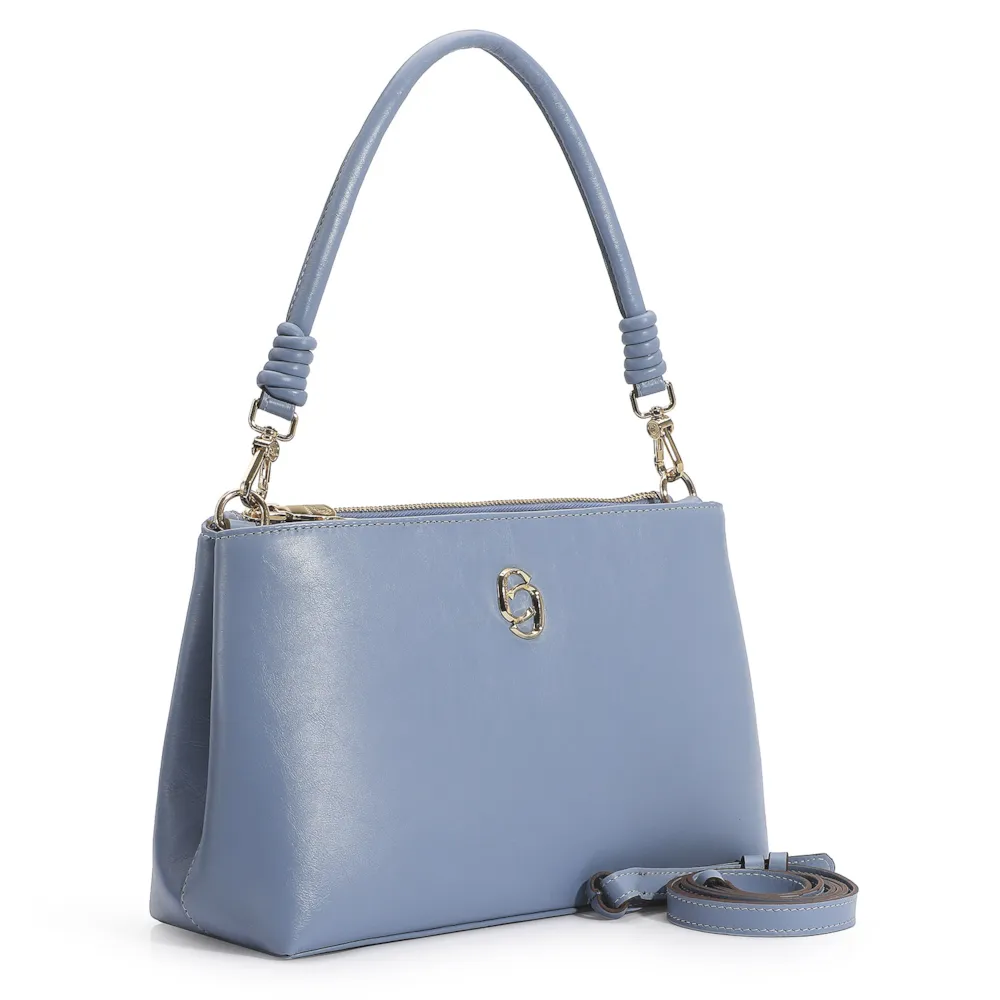 Bolsa De Ombro Couro Azul - imagem 2