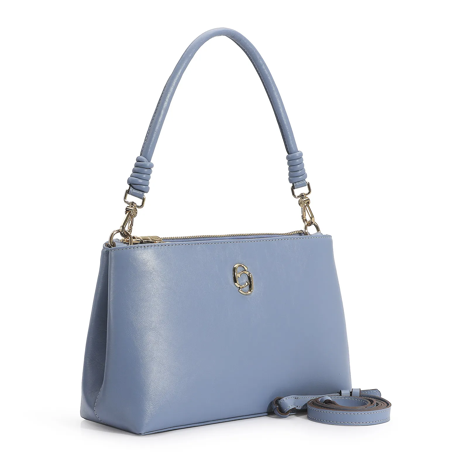 Bolsa De Ombro Couro Azul