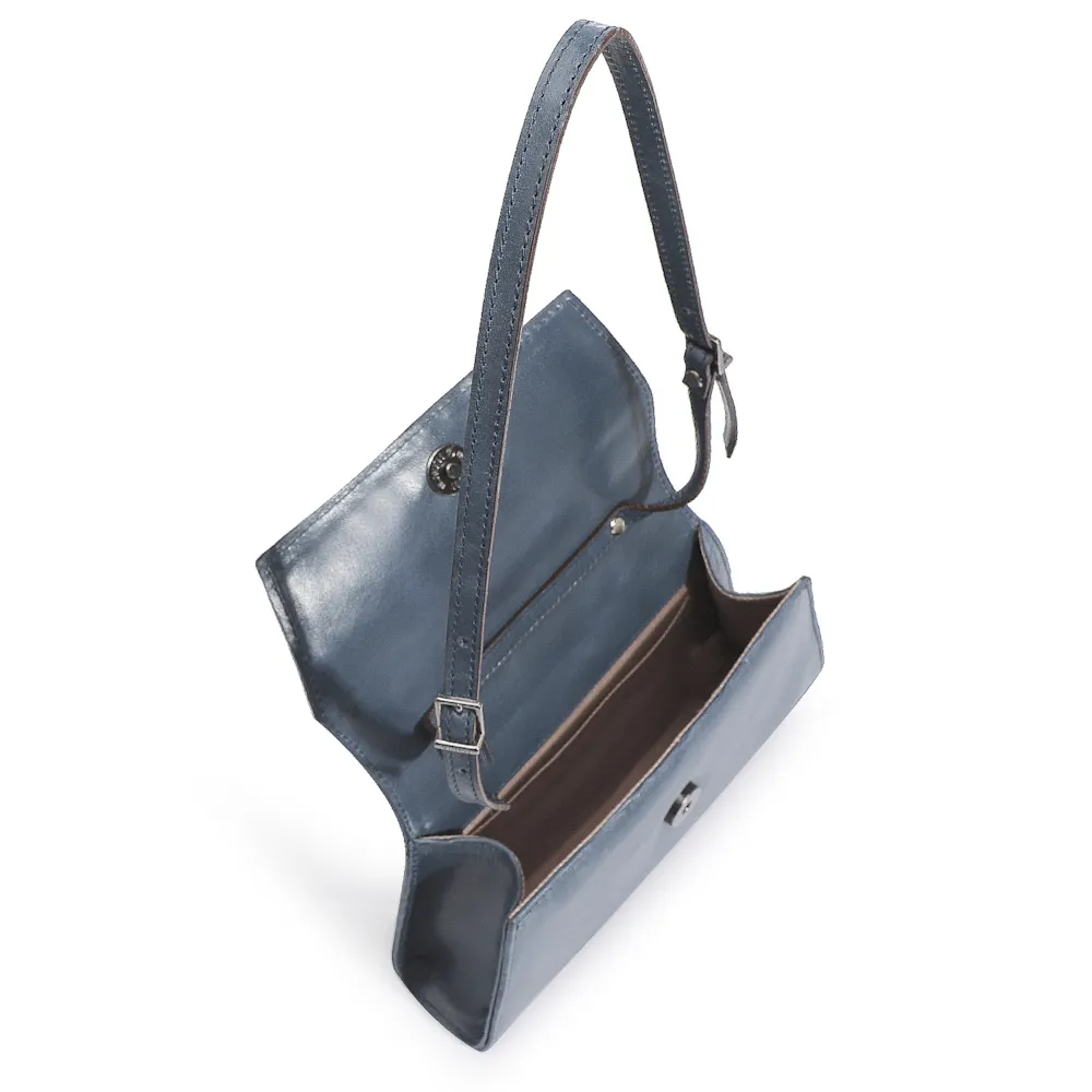 Bolsa De Ombro Couro Azul - imagem 4