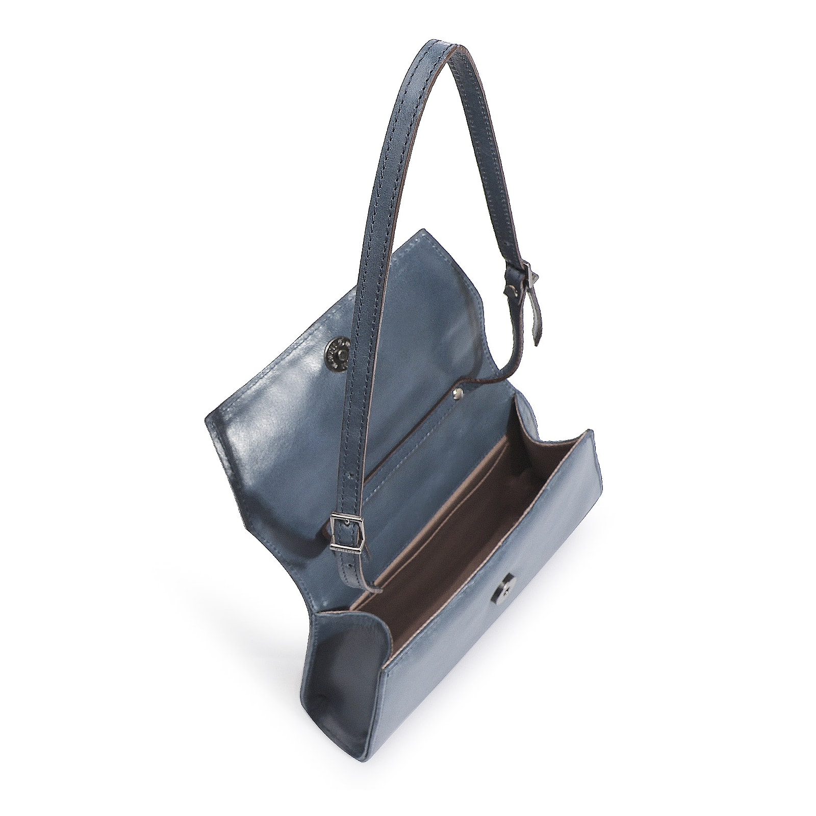 Bolsa De Ombro Couro Azul