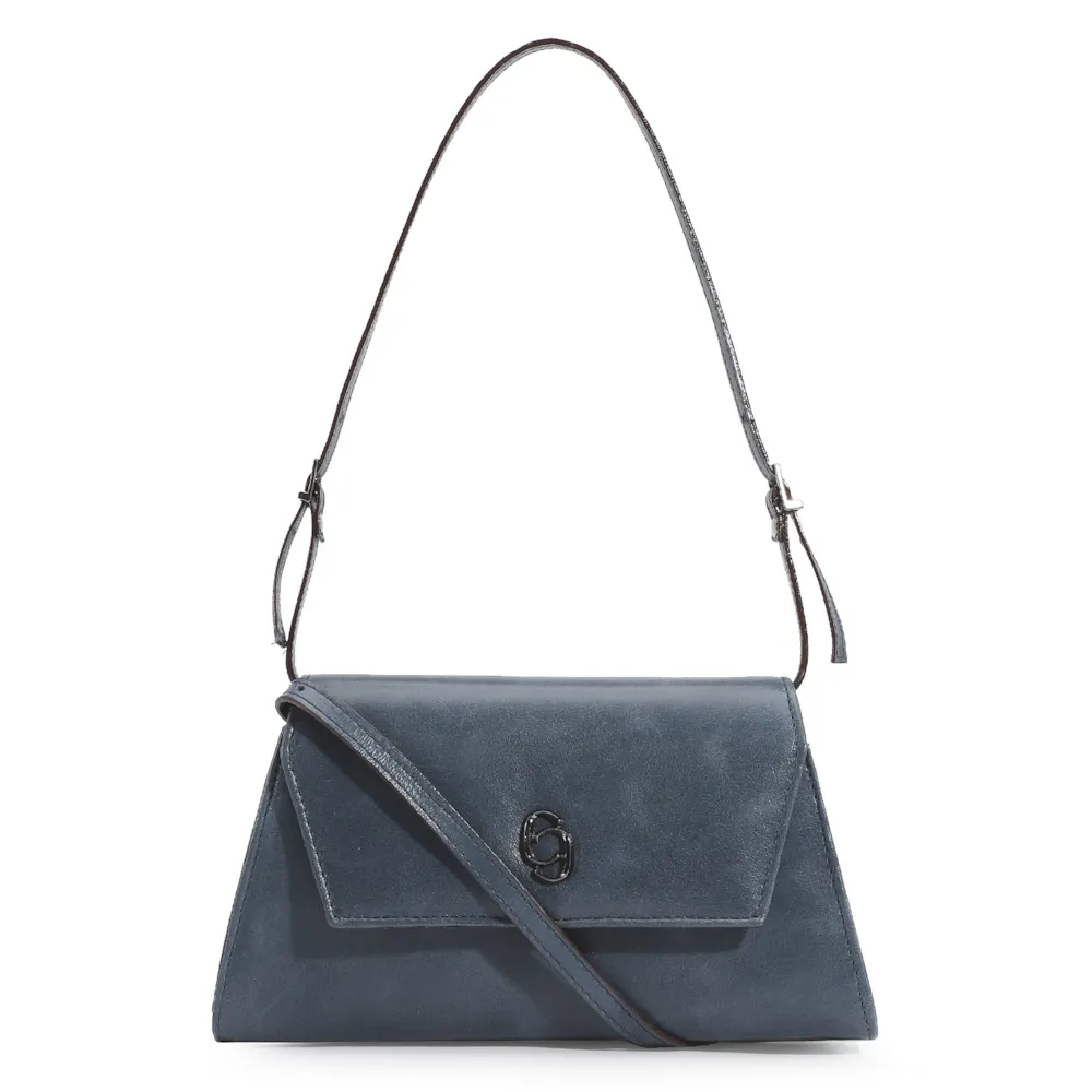 Bolsa De Ombro Couro Azul