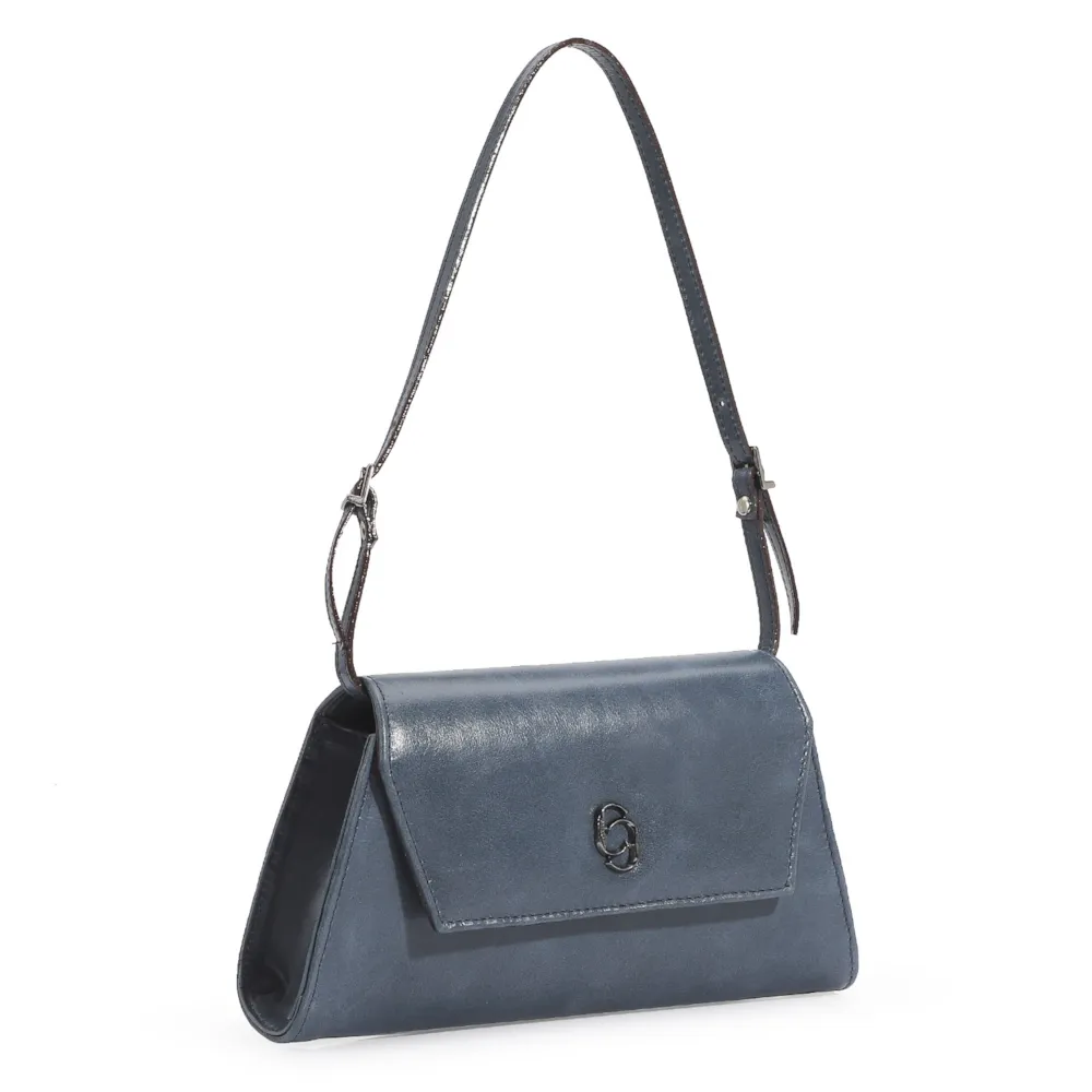 Bolsa De Ombro Couro Azul - imagem 2