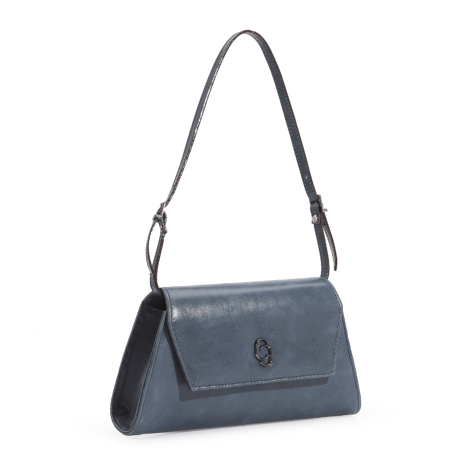 Bolsa De Ombro Couro Azul