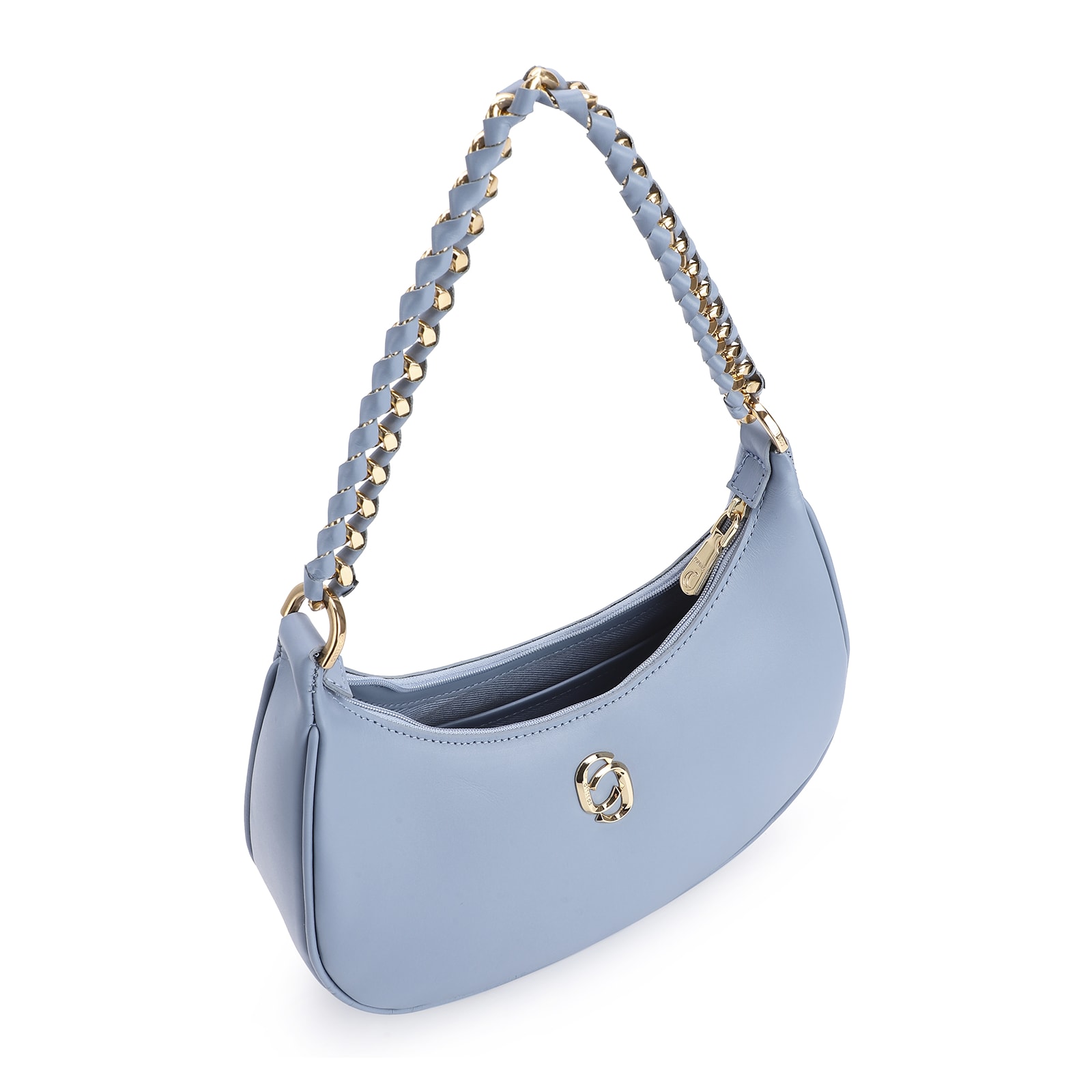 Bolsa De Ombro Couro Azul
