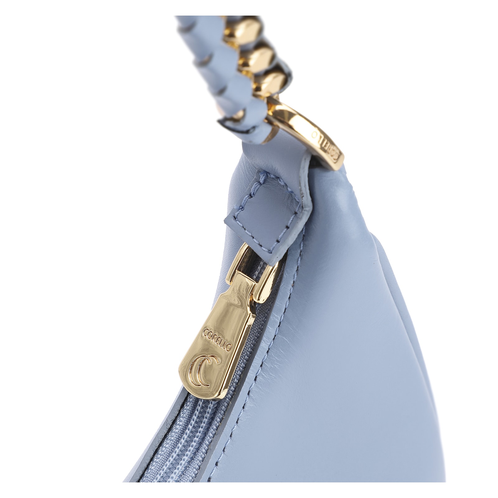 Bolsa De Ombro Couro Azul