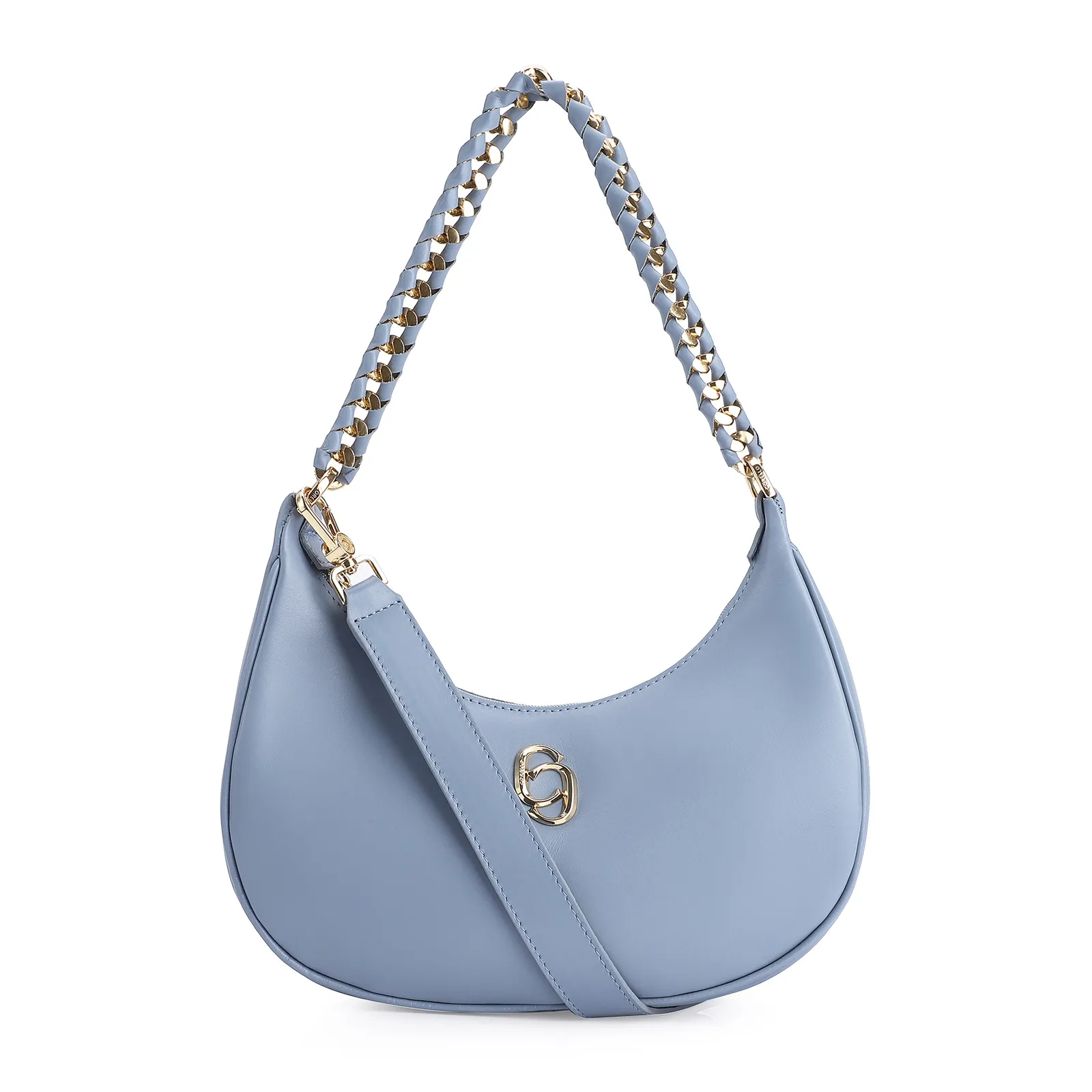 Bolsa De Ombro Couro Azul