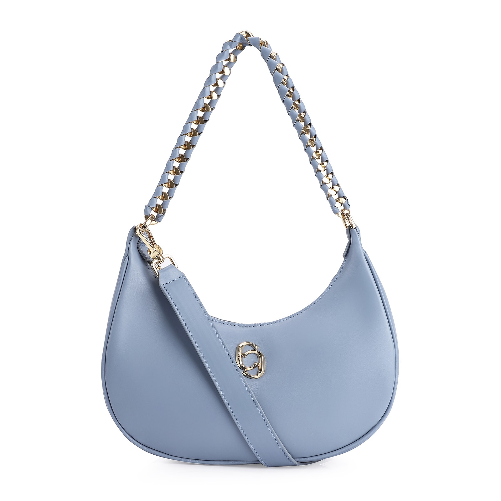 Bolsa De Ombro Couro Azul