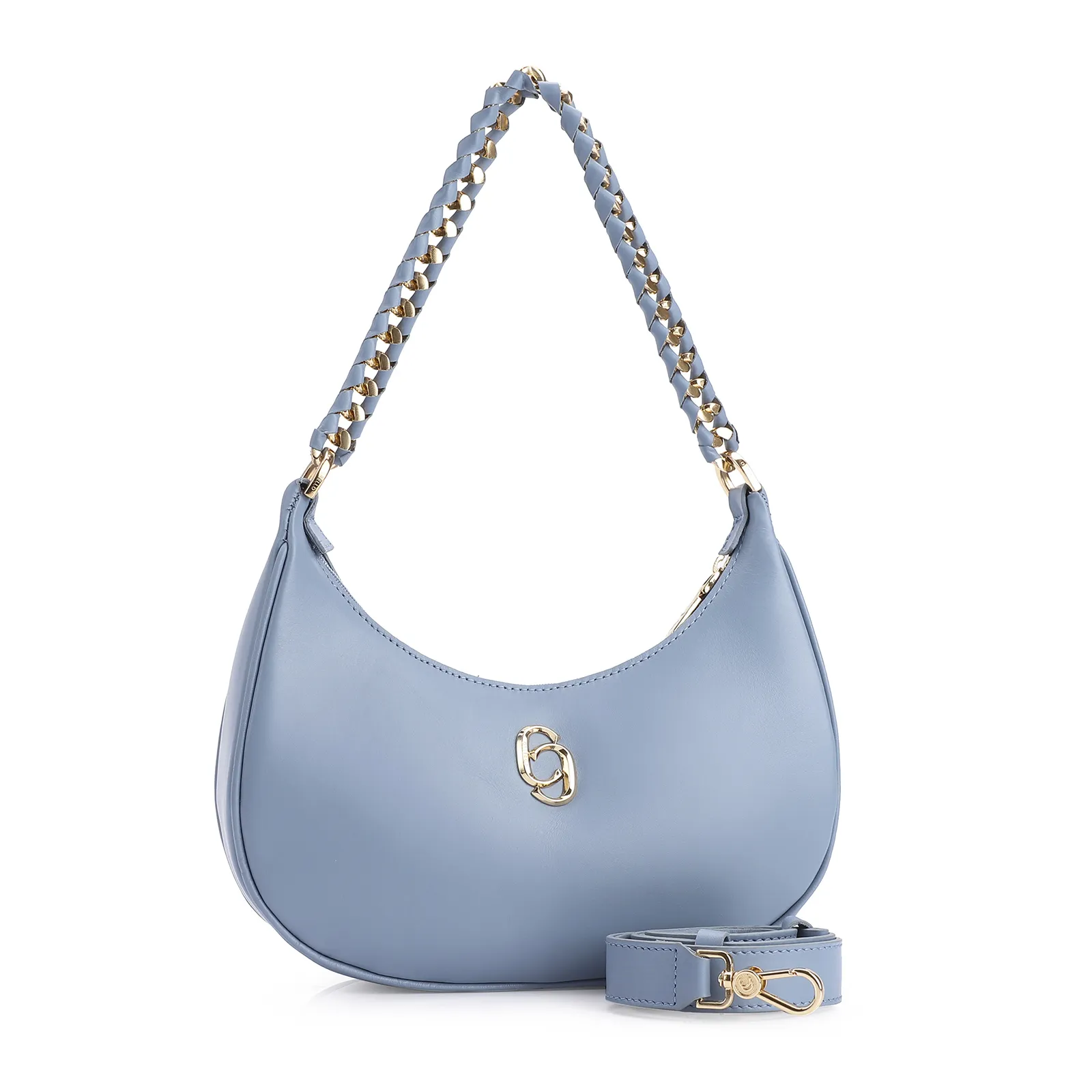 Bolsa De Ombro Couro Azul