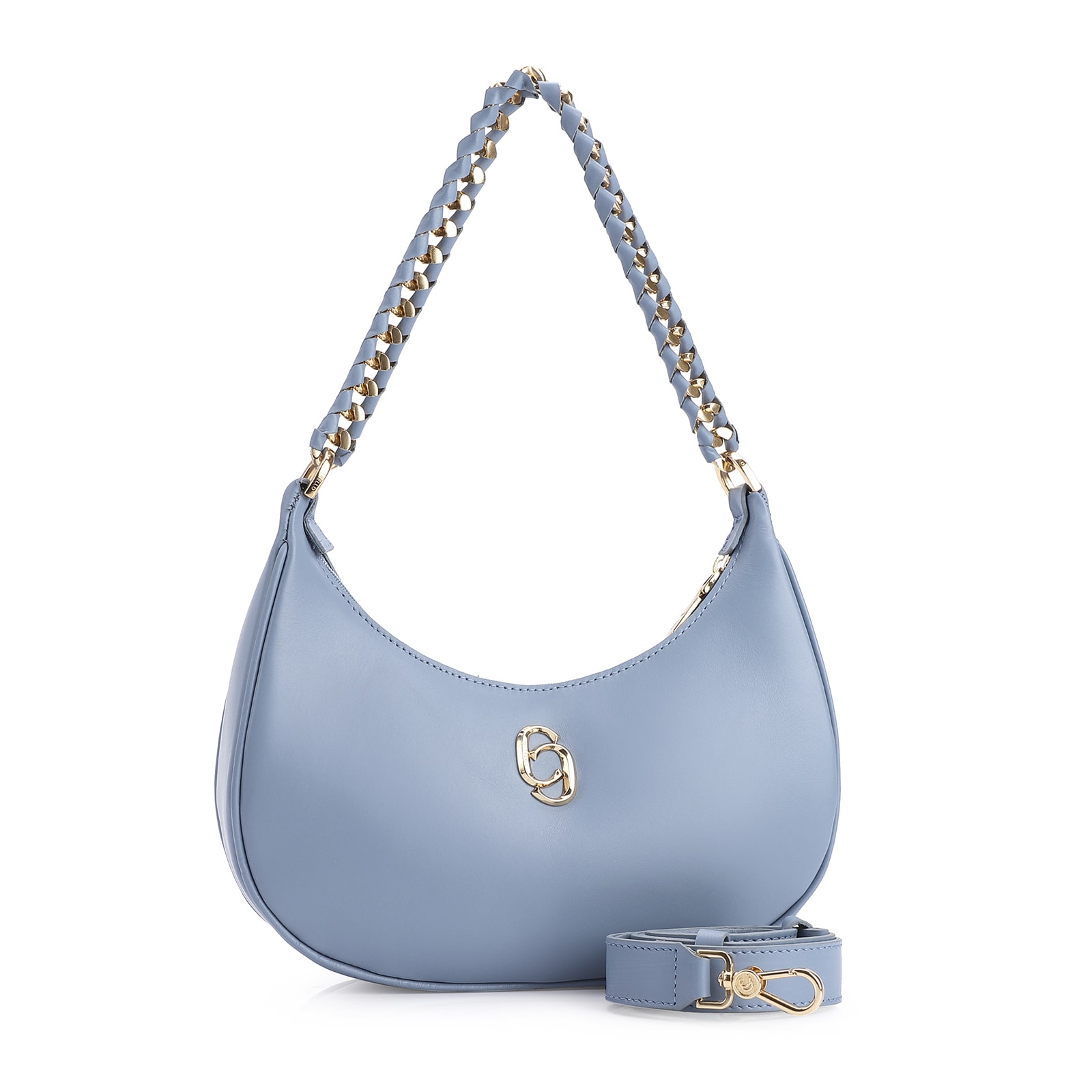 Bolsa De Ombro Couro Azul