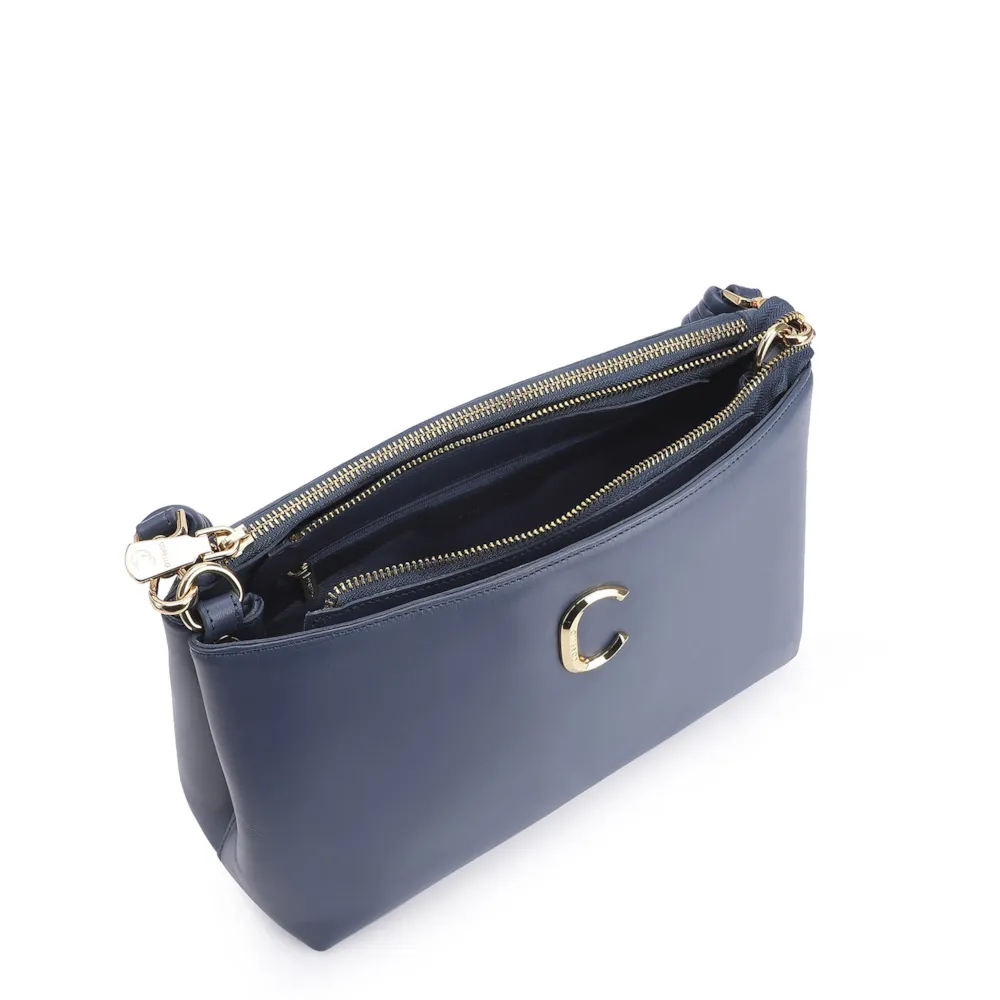 Bolsa De Ombro Couro Azul - imagem 4