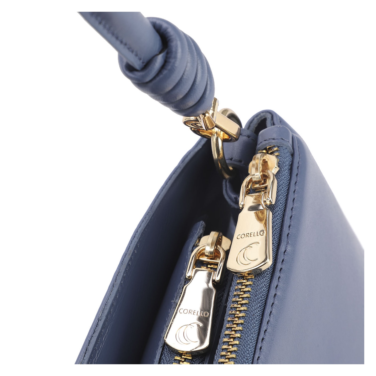 Bolsa De Ombro Couro Azul