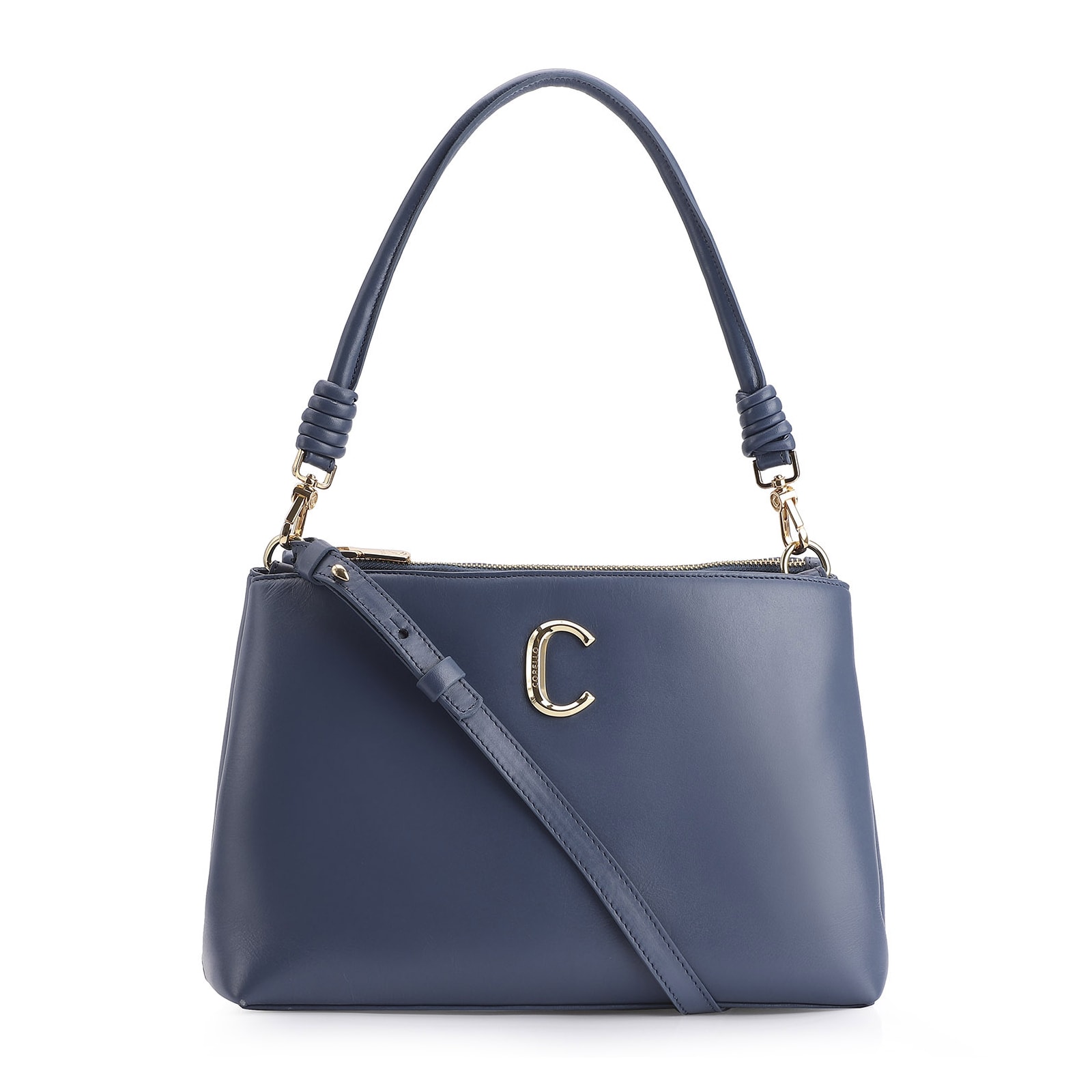 Bolsa De Ombro Couro Azul