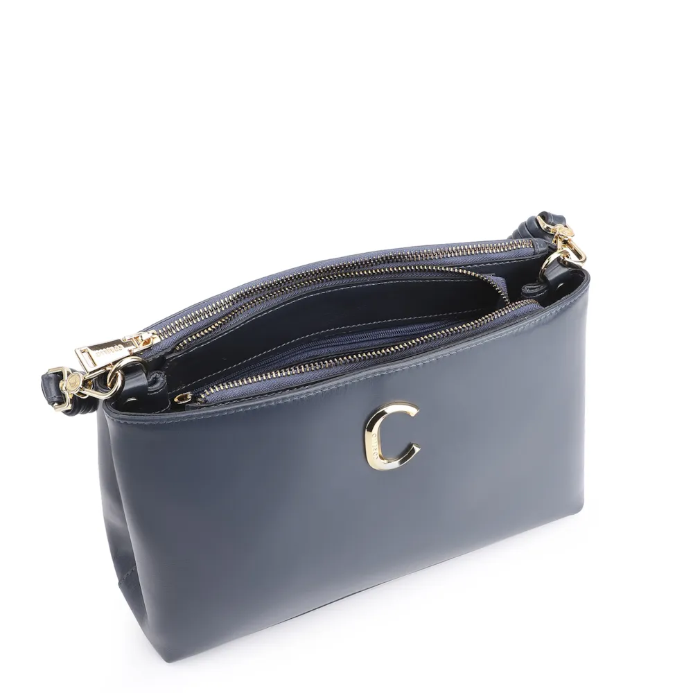 Bolsa De Ombro Couro Azul - imagem 4