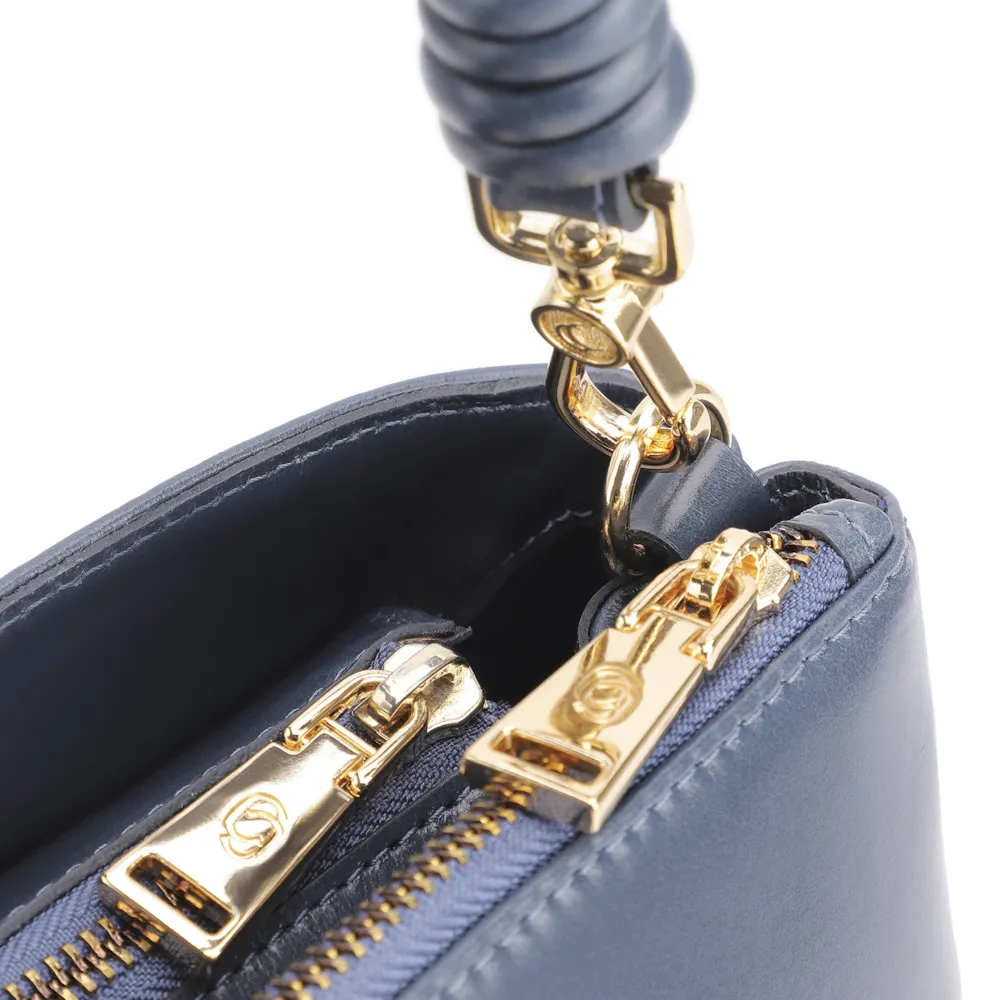 Bolsa De Ombro Couro Azul - imagem 5