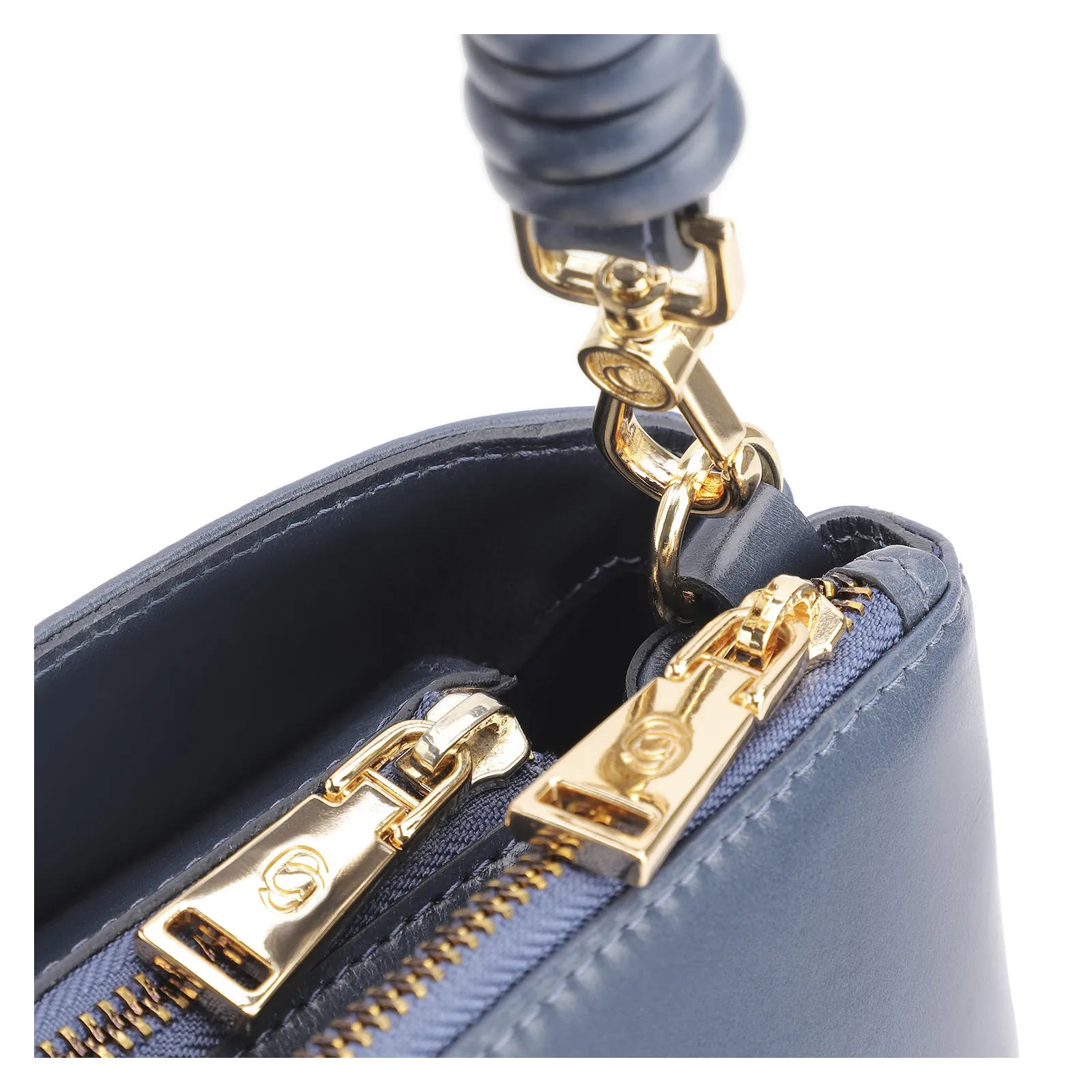 Bolsa De Ombro Couro Azul