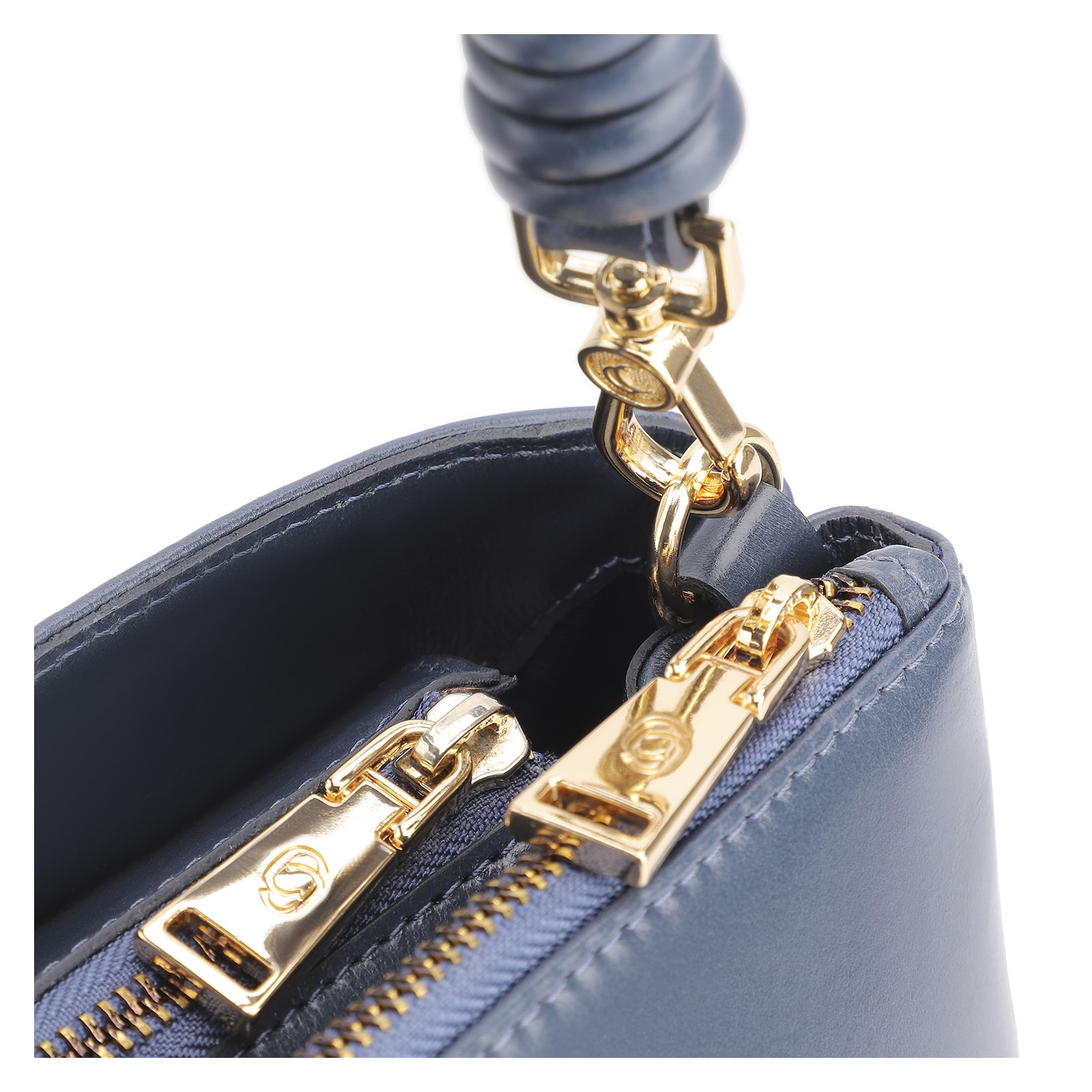 Bolsa De Ombro Couro Azul
