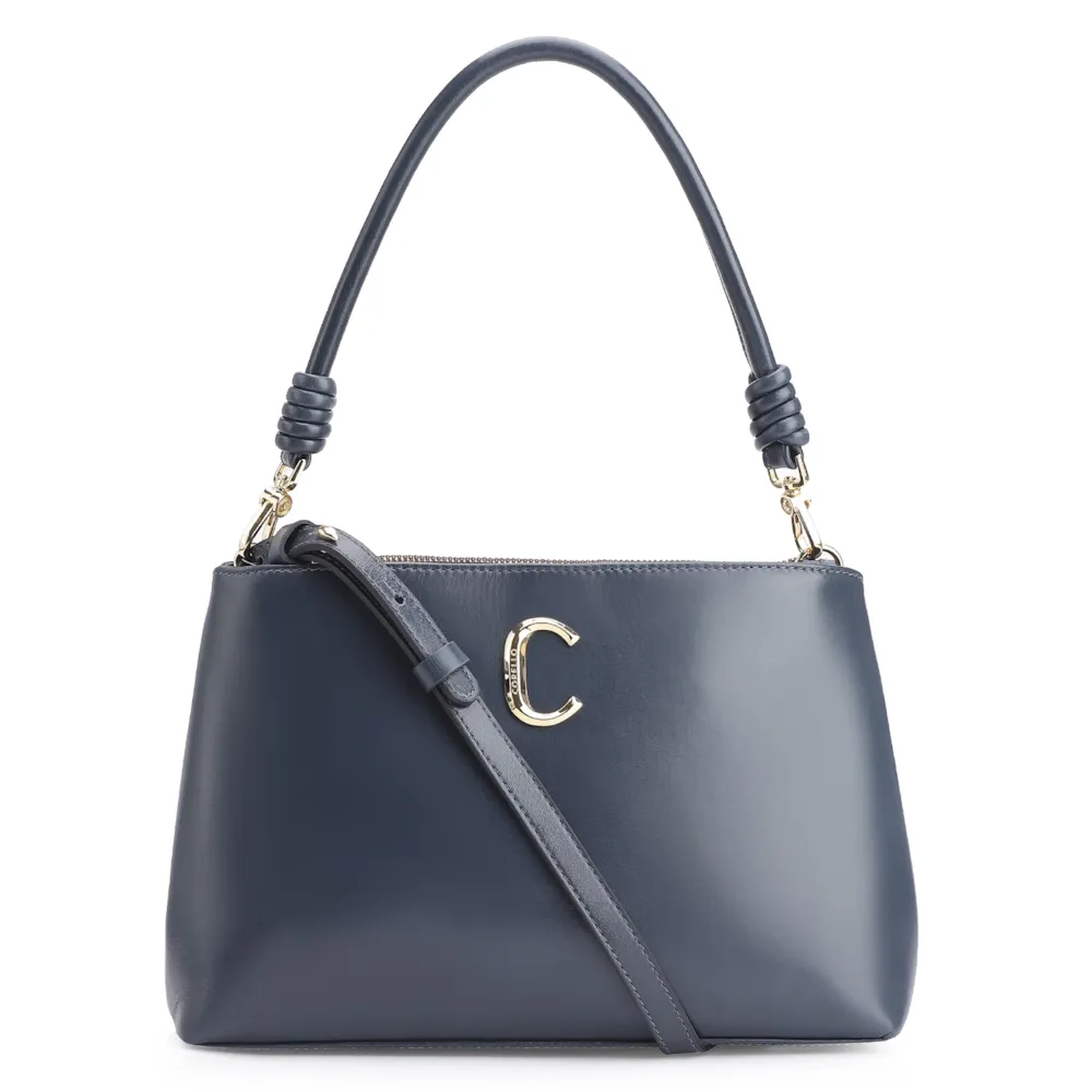 Bolsa De Ombro Couro Azul