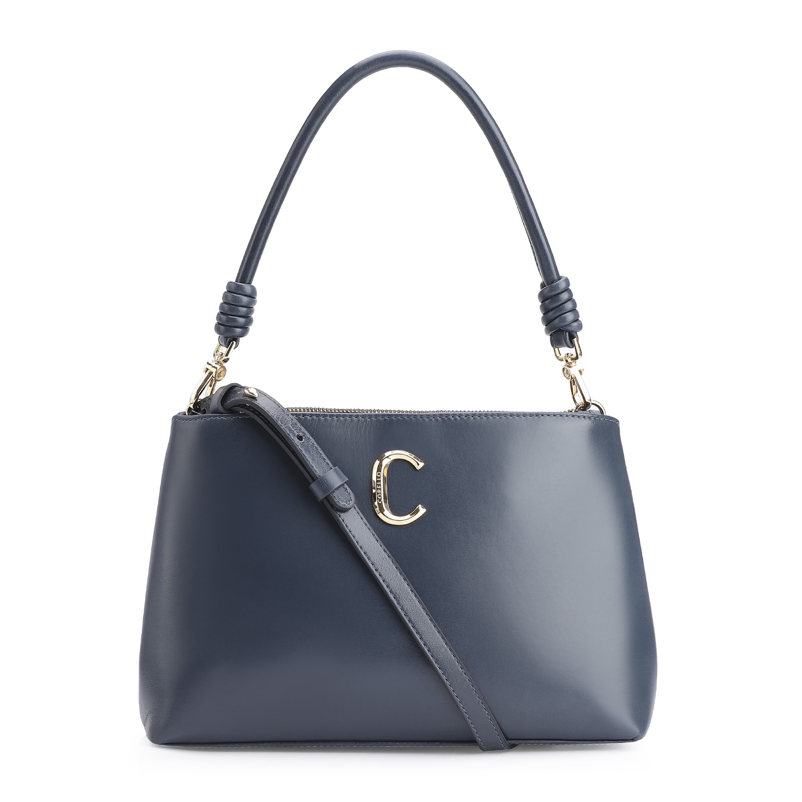Bolsa De Ombro Couro Azul
