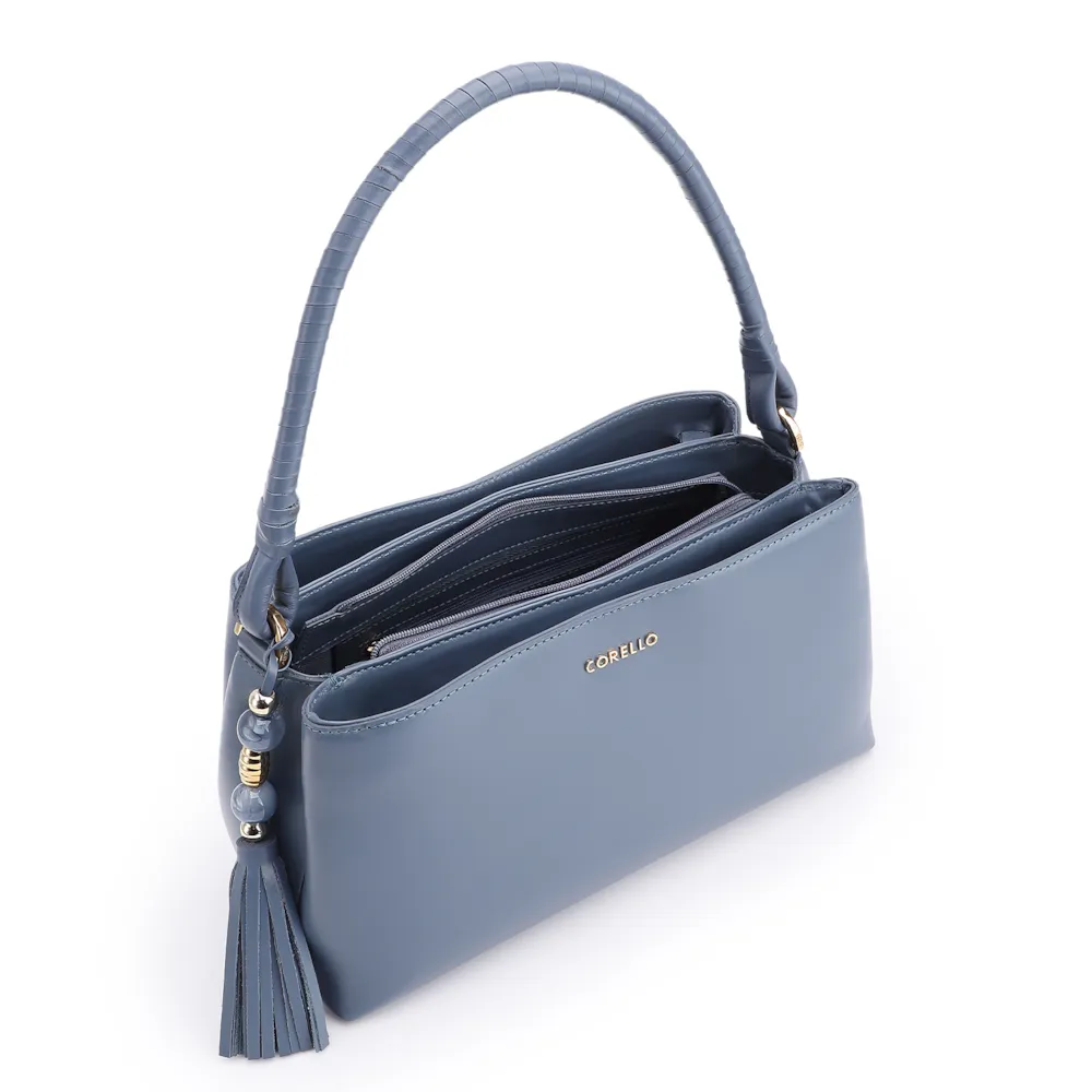 Bolsa De Ombro Couro Azul - imagem 4