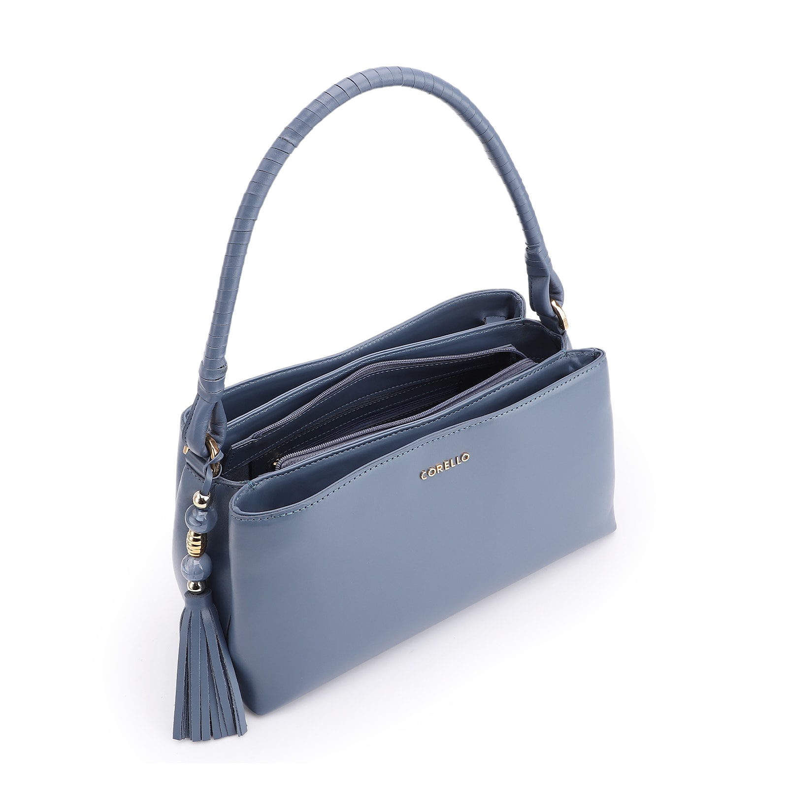 Bolsa De Ombro Couro Azul