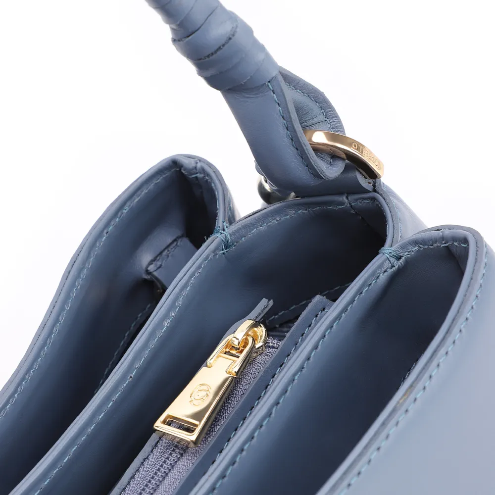 Bolsa De Ombro Couro Azul - imagem 5