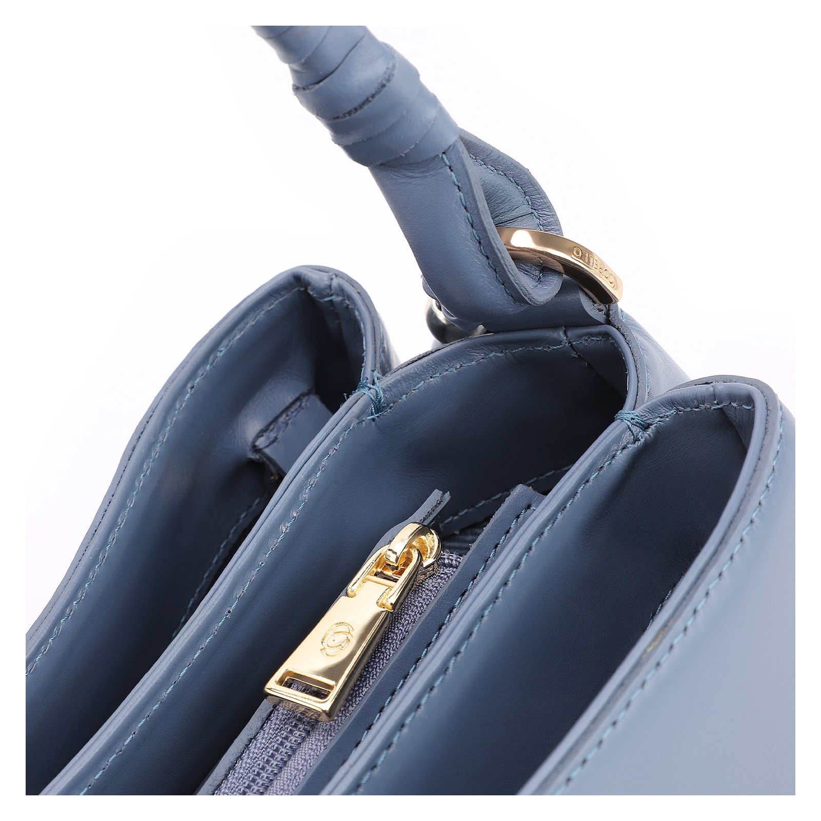 Bolsa De Ombro Couro Azul