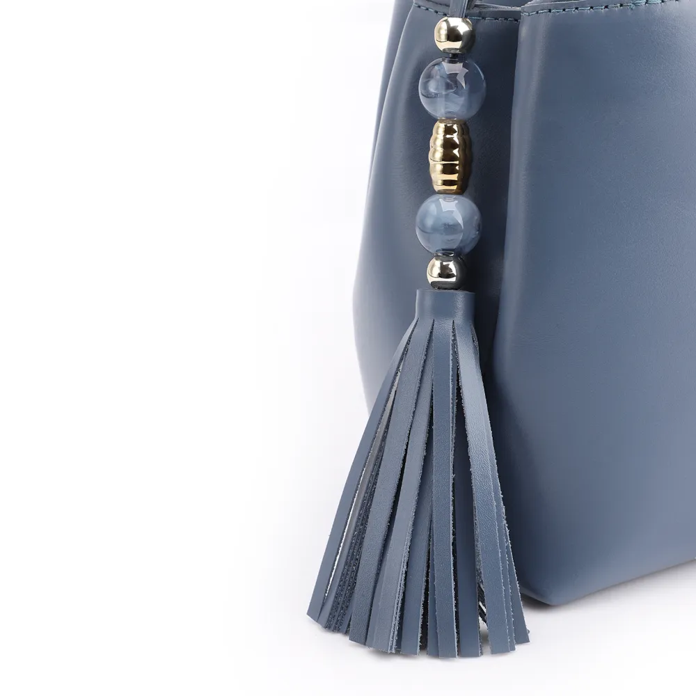 Bolsa De Ombro Couro Azul - imagem 7