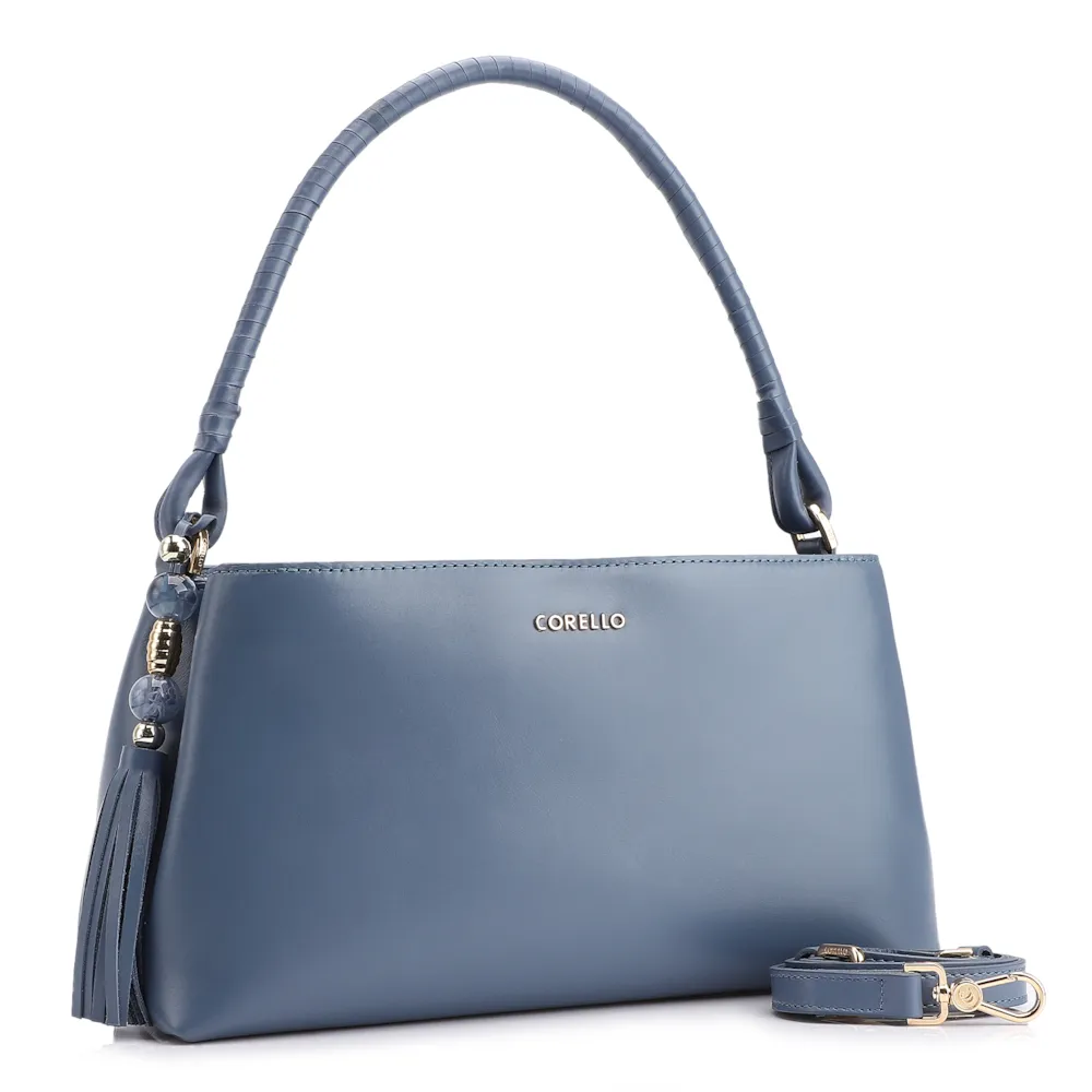 Bolsa De Ombro Couro Azul - imagem 2