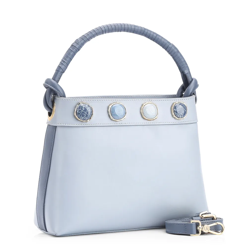 Bolsa De Ombro Couro Azul - imagem 3