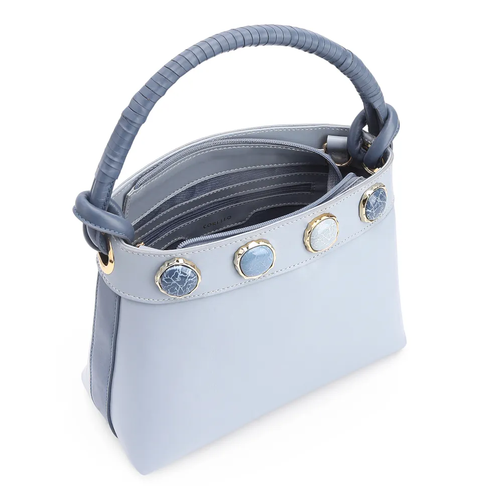 Bolsa De Ombro Couro Azul - imagem 5