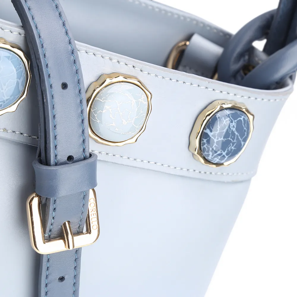 Bolsa De Ombro Couro Azul - imagem 6
