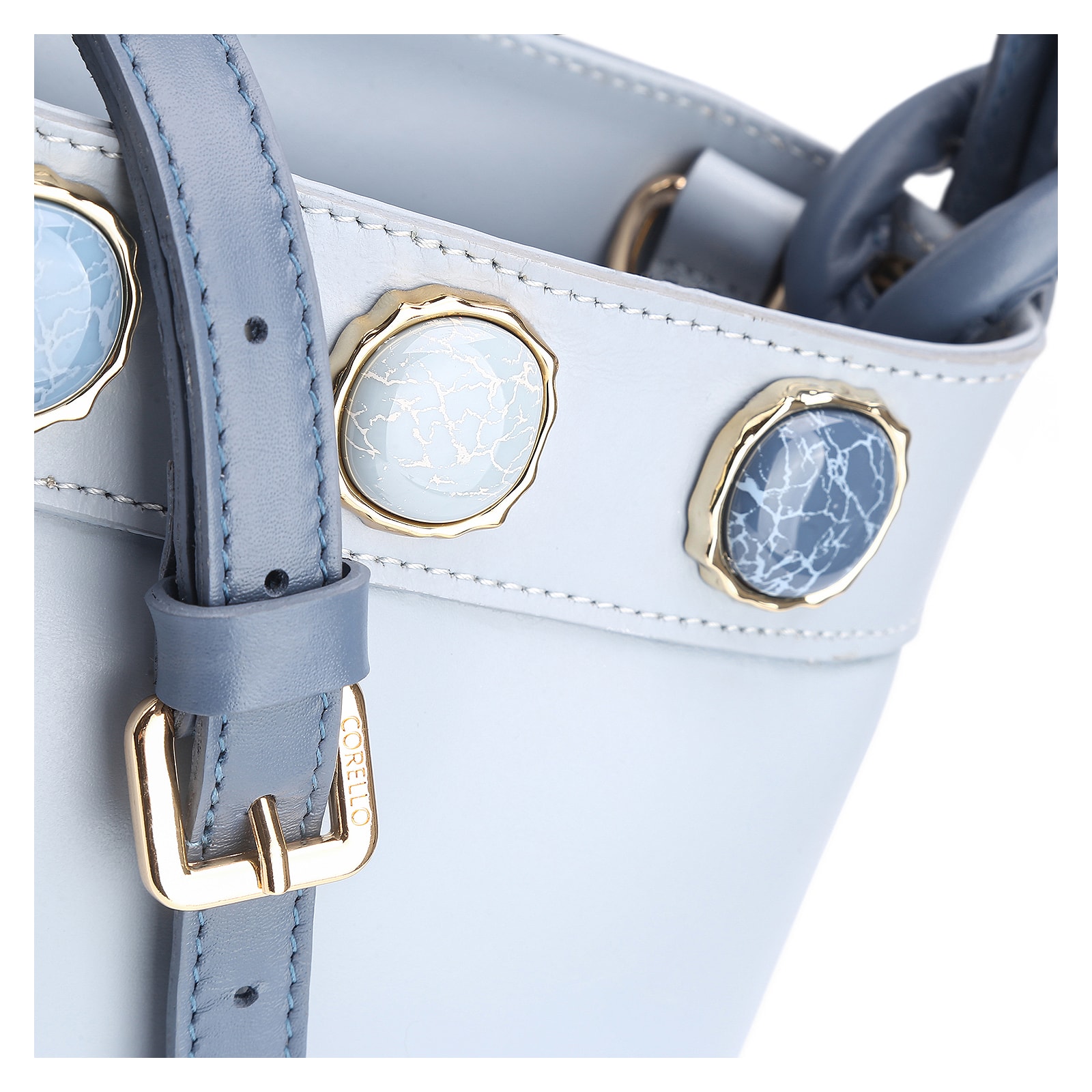 Bolsa De Ombro Couro Azul