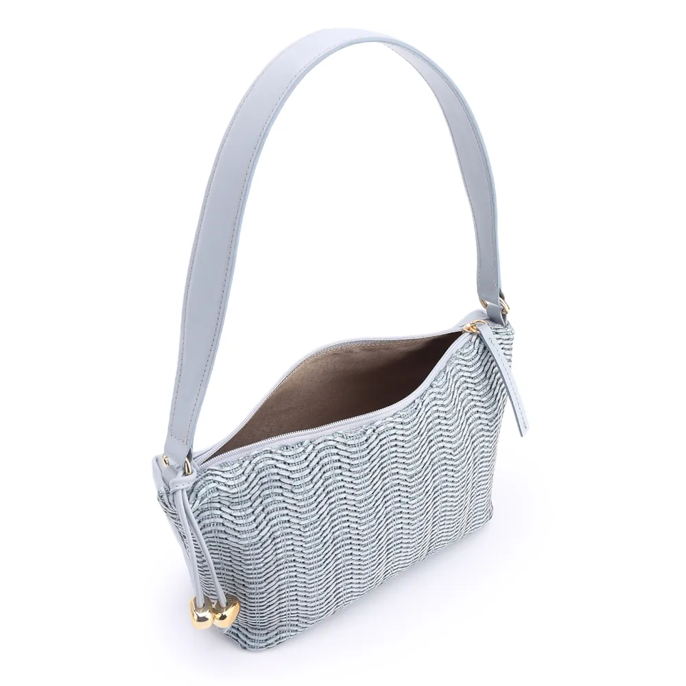Bolsa De Ombro Couro Azul/Alt Tramado Azul - imagem 5