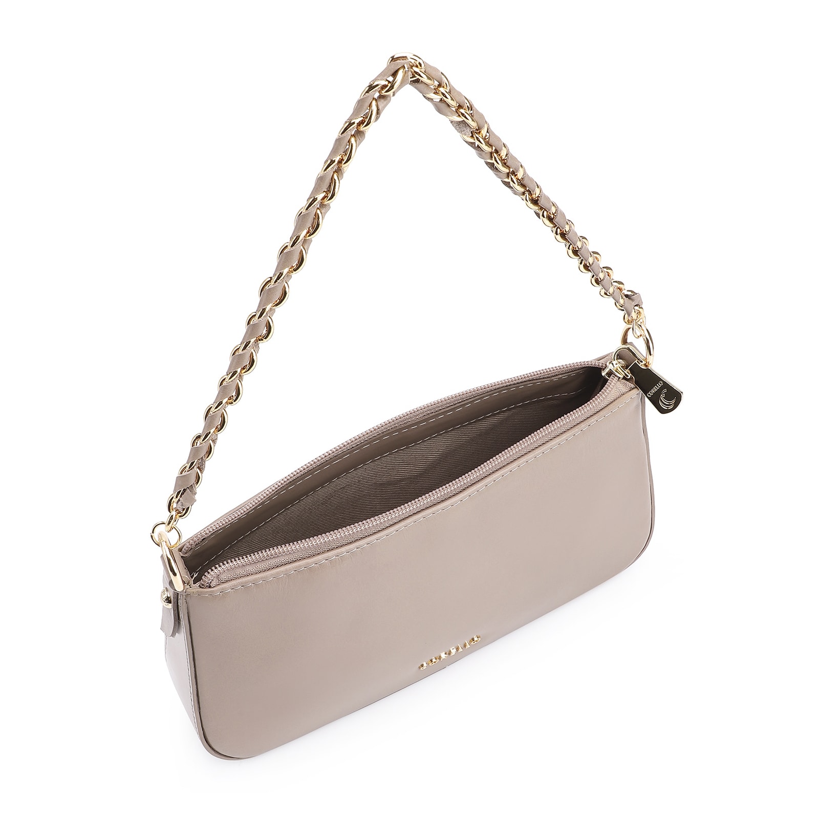 Bolsa De Ombro Couro Bege
