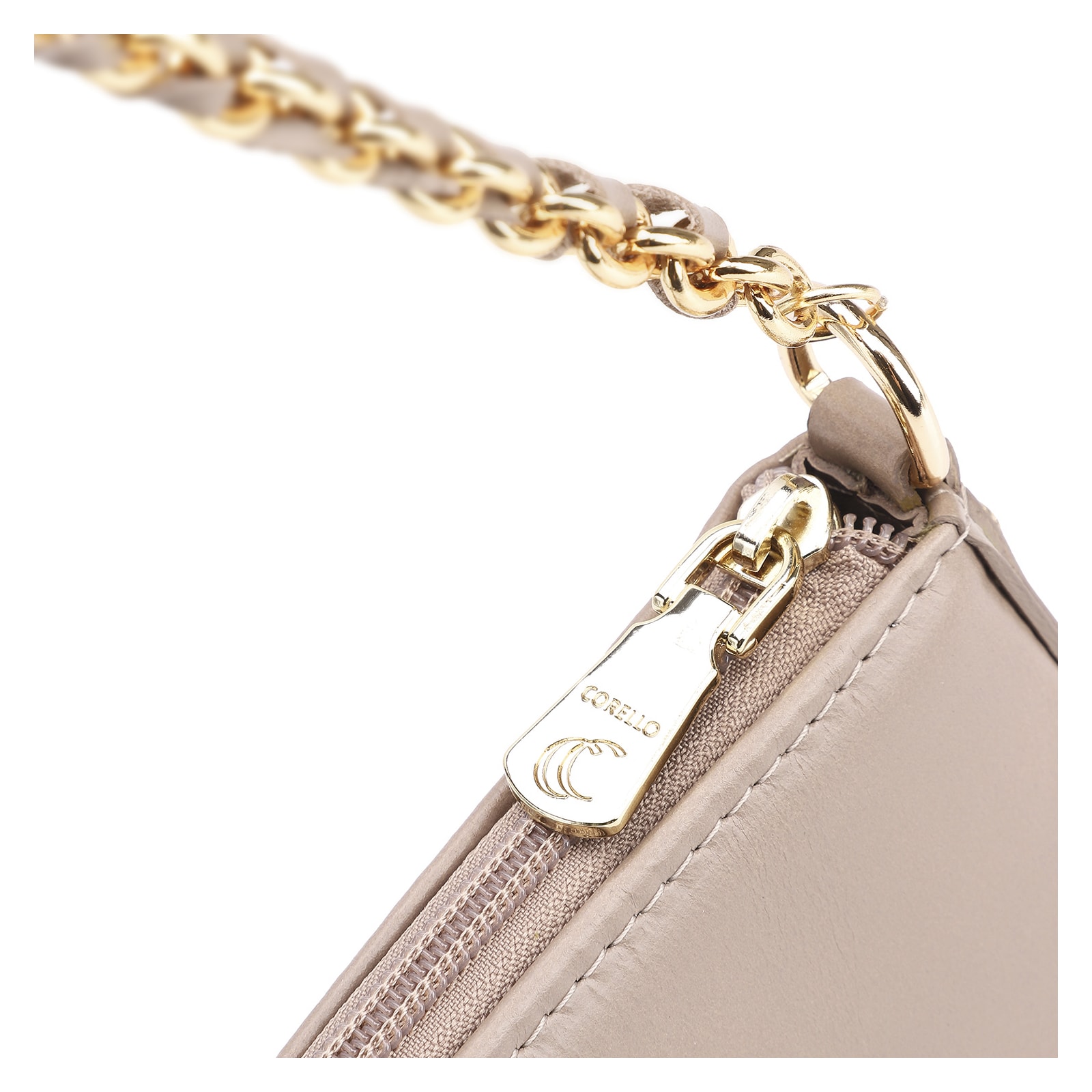 Bolsa De Ombro Couro Bege