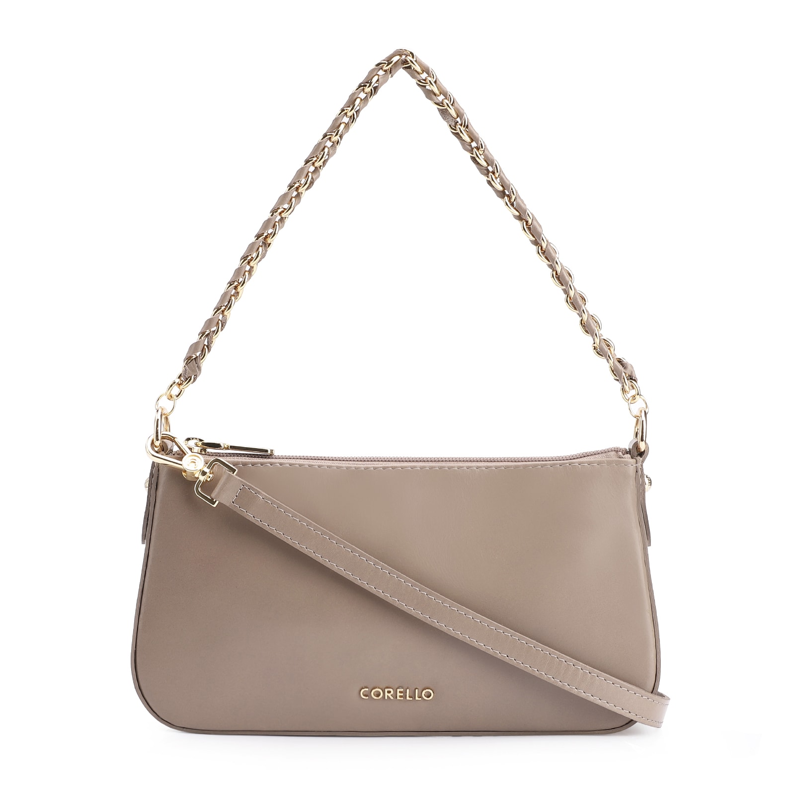 Bolsa De Ombro Couro Bege