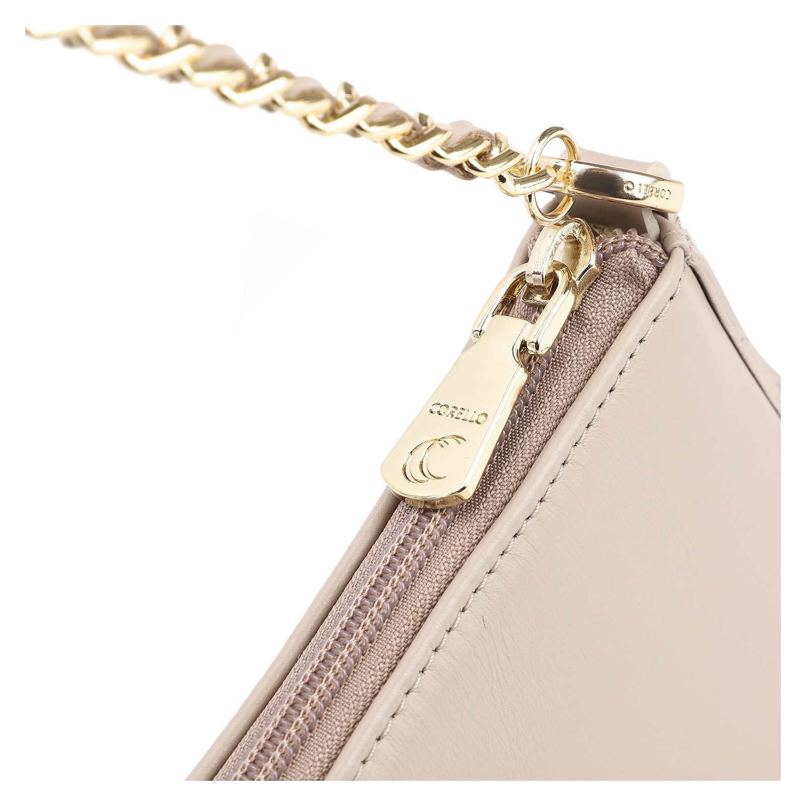 Bolsa De Ombro Couro Bege