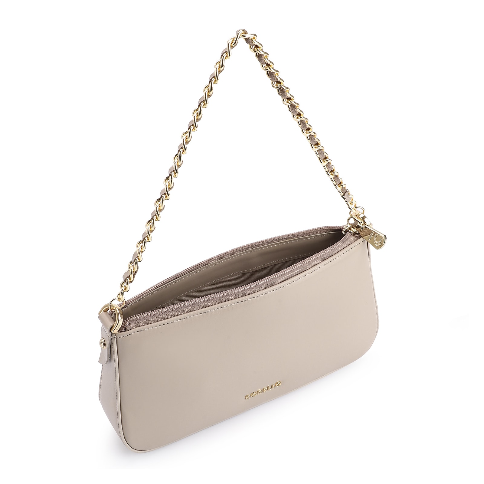 Bolsa De Ombro Couro Bege