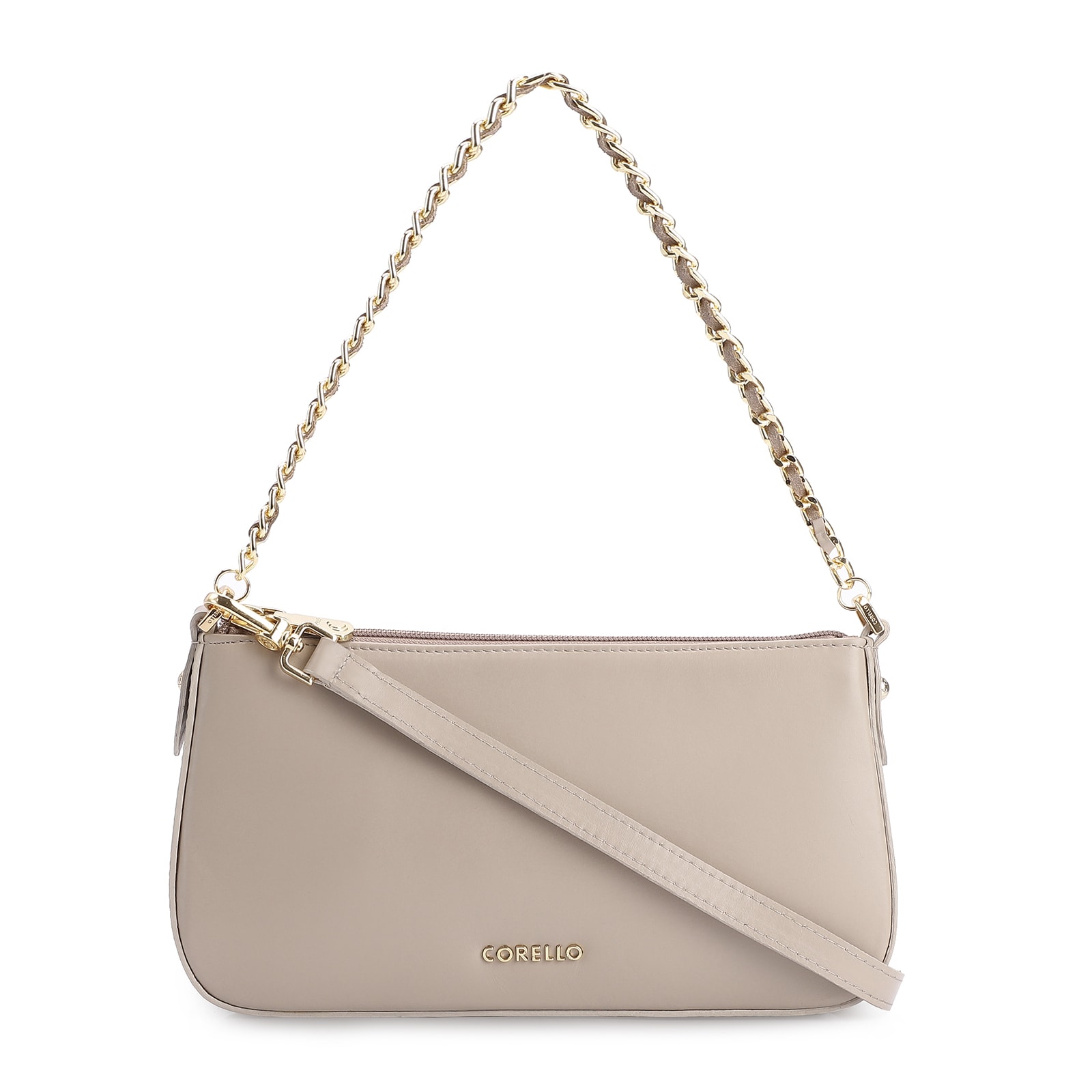 Bolsa De Ombro Couro Bege