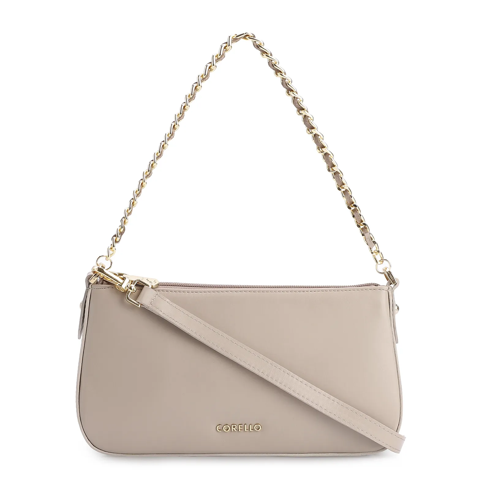 Bolsa De Ombro Couro Bege
