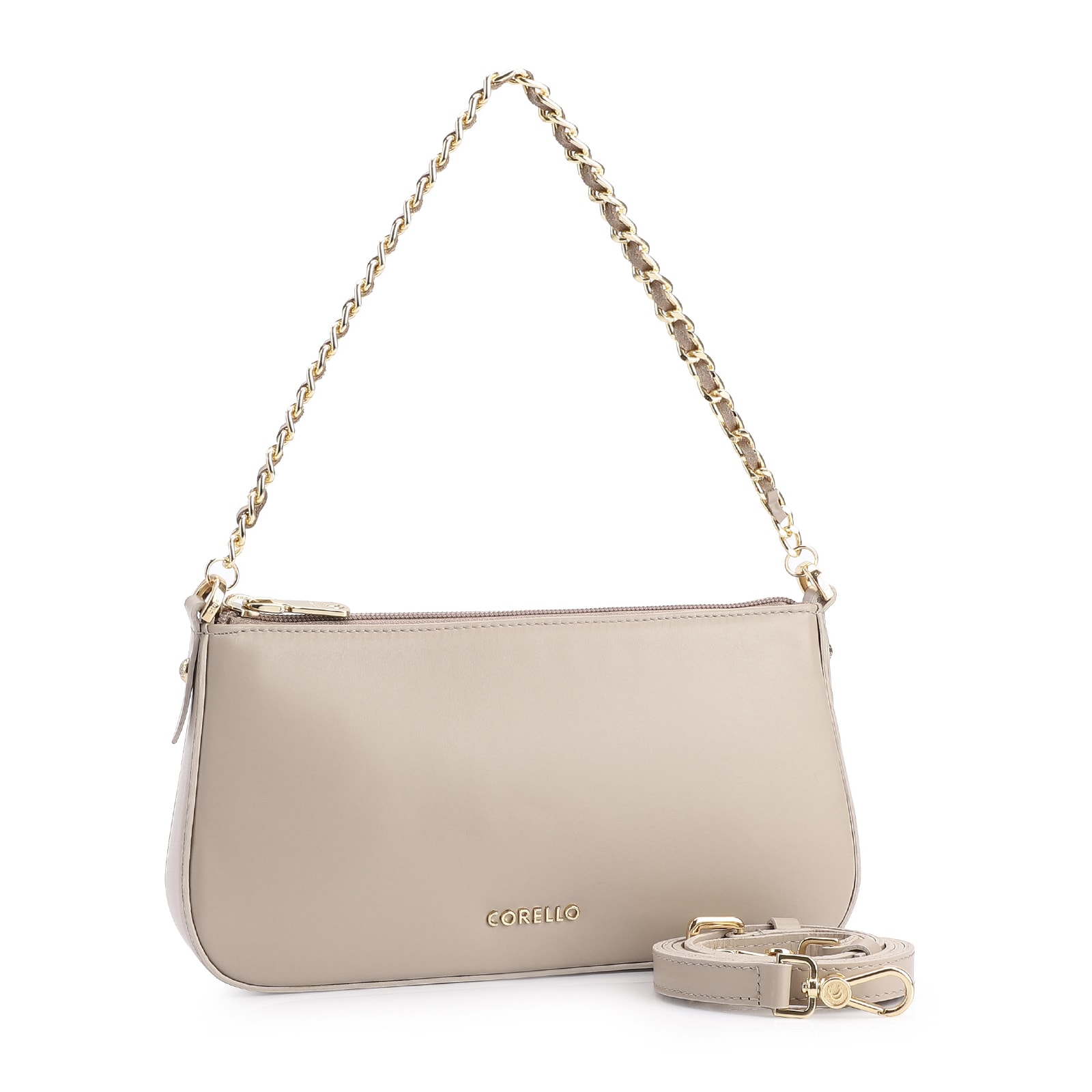 Bolsa De Ombro Couro Bege