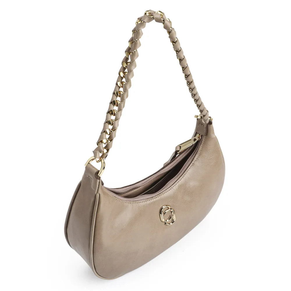 Bolsa De Ombro Couro Bege - imagem 4
